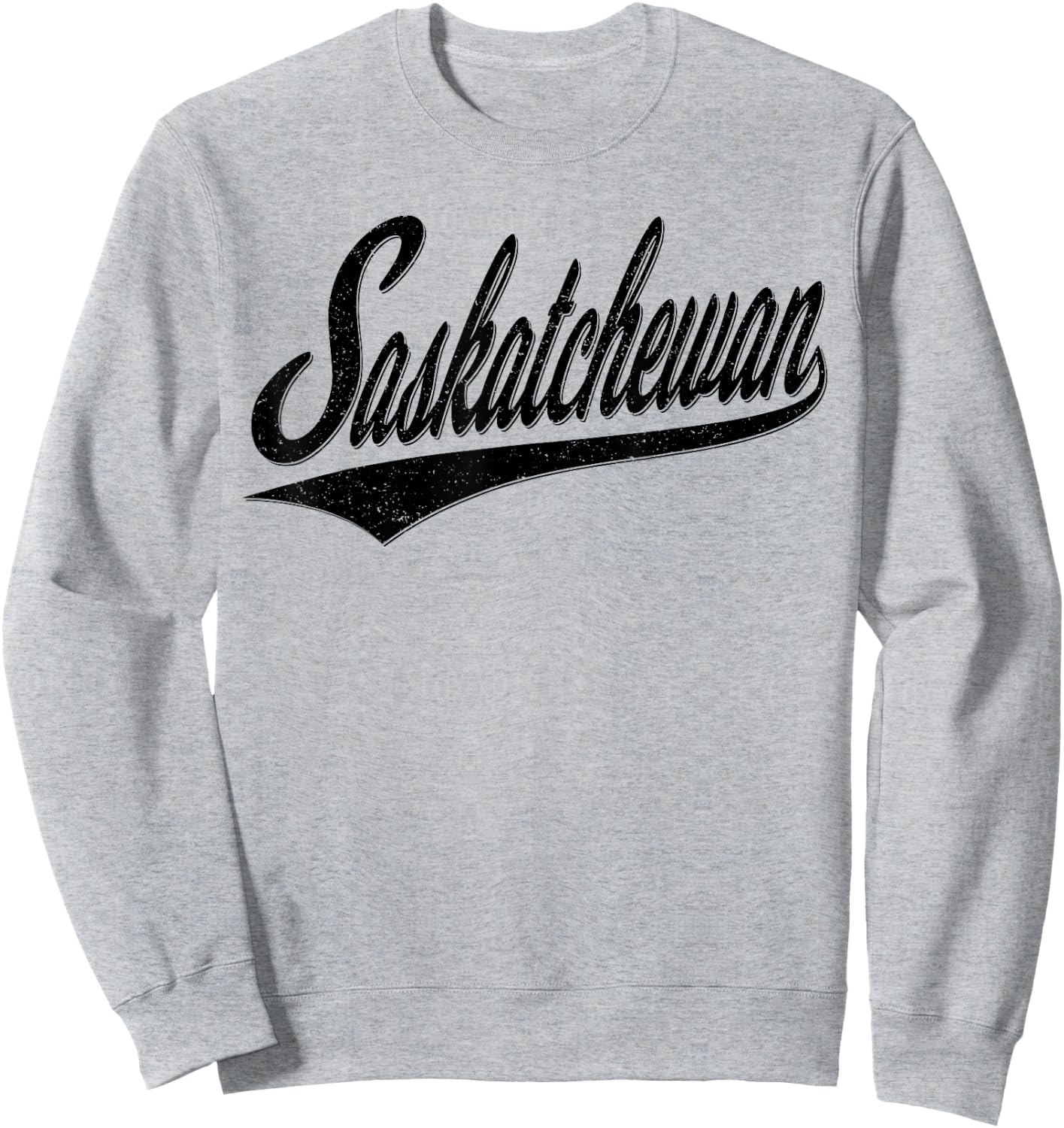 Saskatchewan Varsity Script Retro Vintage Sports Style Sweatshirt - Sweatshirt | Ash