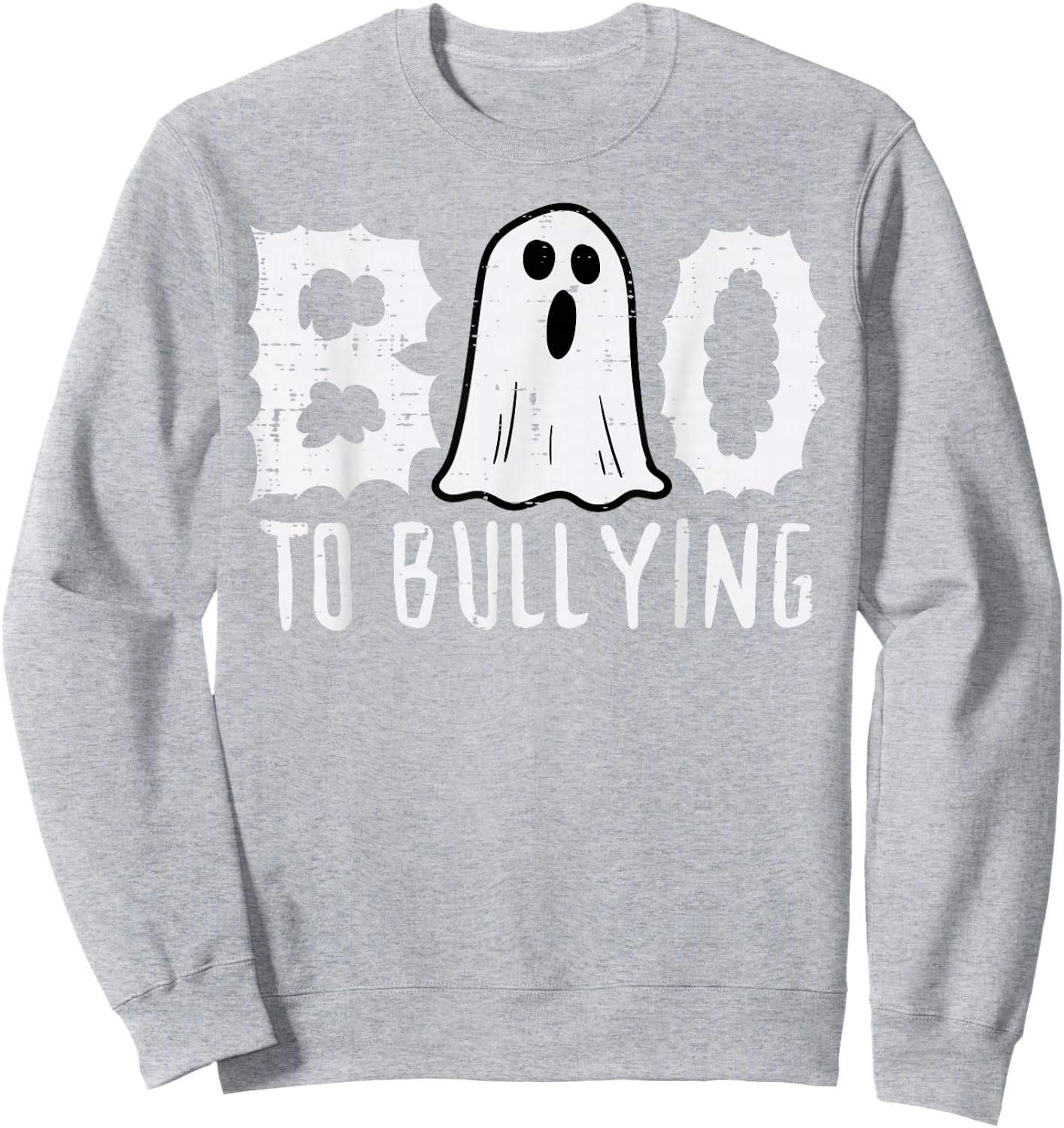Boo To Bullying Ghost Cute Unity Day Orange Halloween Kids Sweatshirt - Sweatshirt | Ash