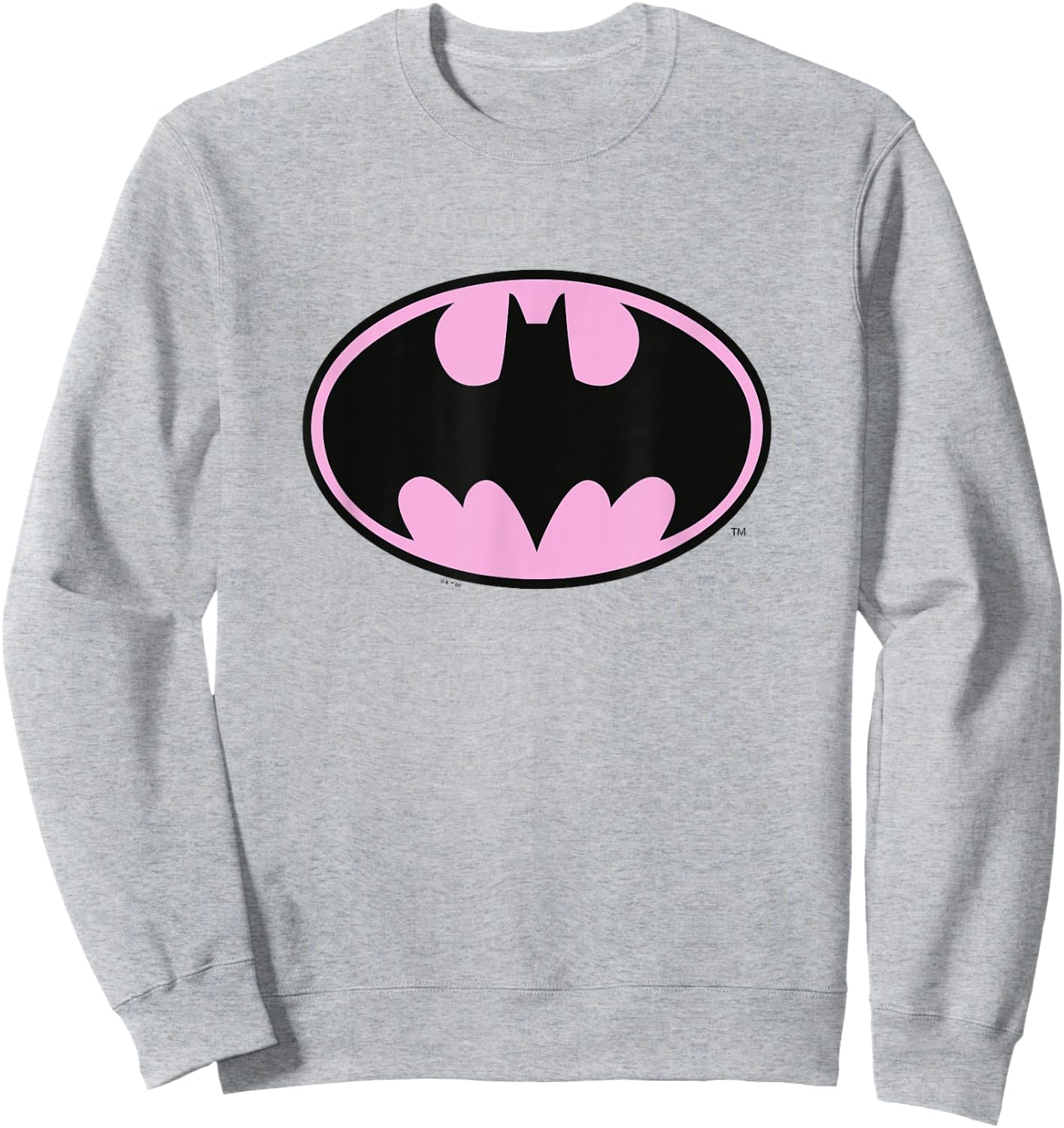DC Comics Batman Pink Background Bat-Symbol Chest Logo Sweatshirt - Sweatshirt | Ash