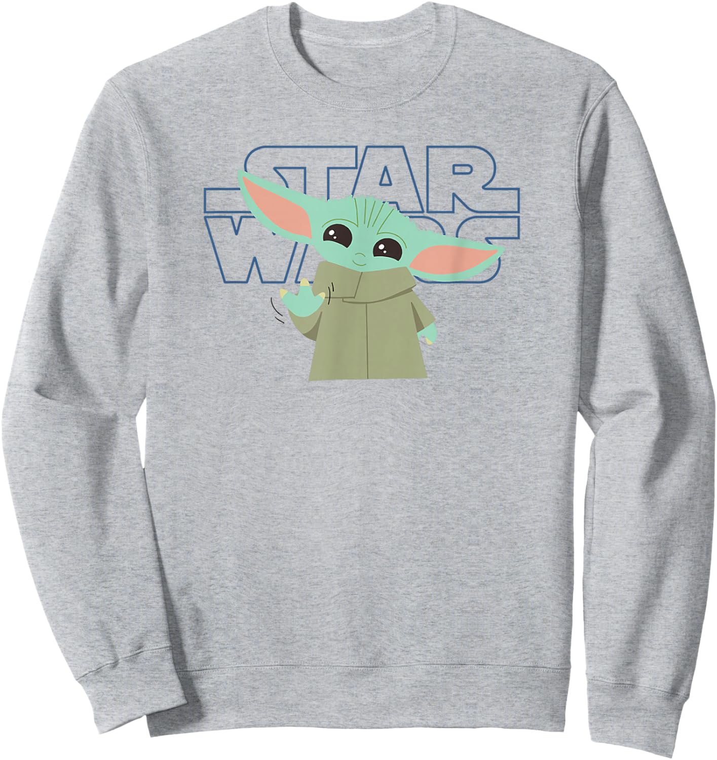 Star Wars: The Mandalorian Grogu Friendly Wave Logo Sweatshirt - Sweatshirt | Ash
