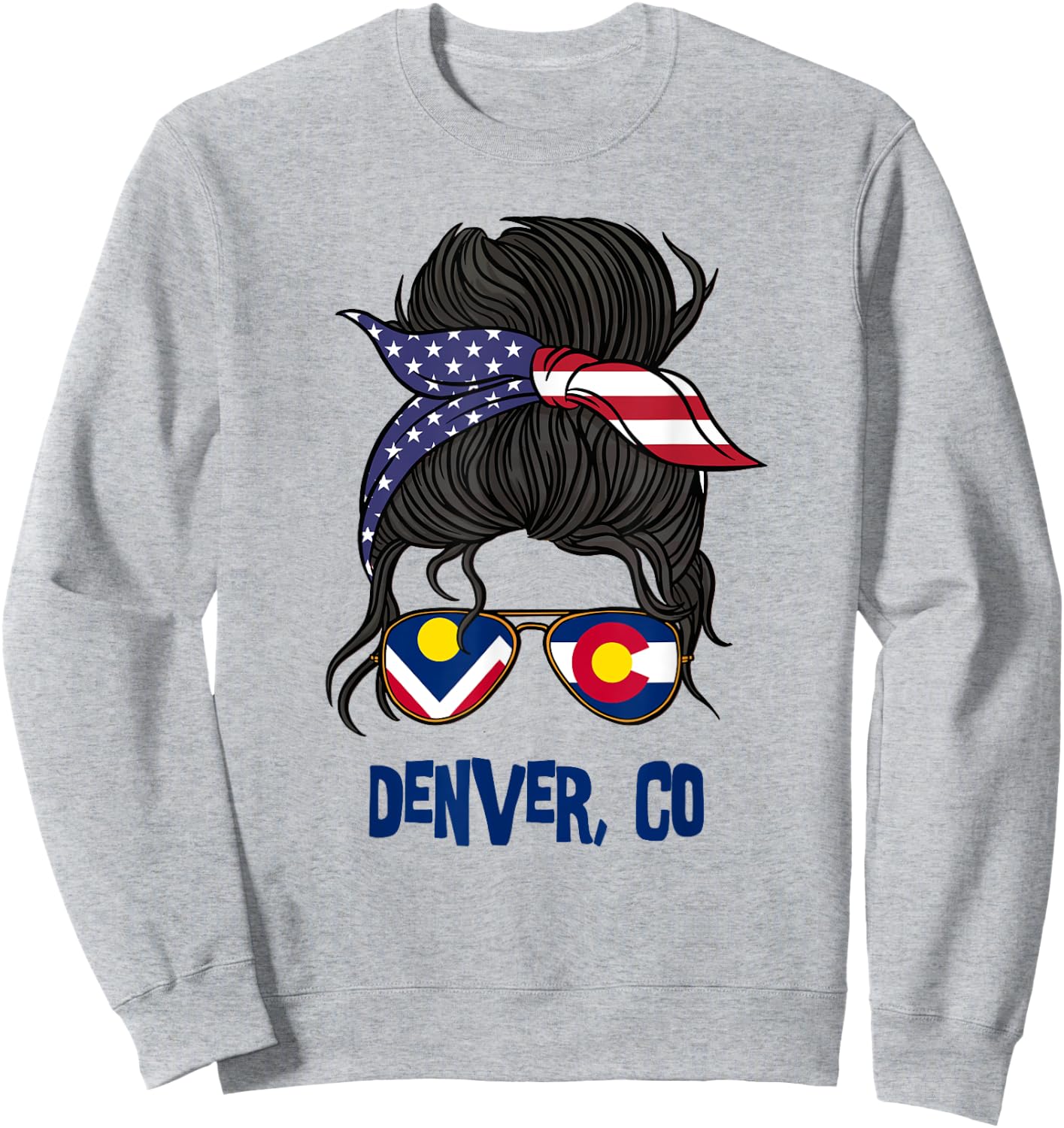 Denver for Girls Denver Colorado Flag Sweatshirt - Sweatshirt | Ash