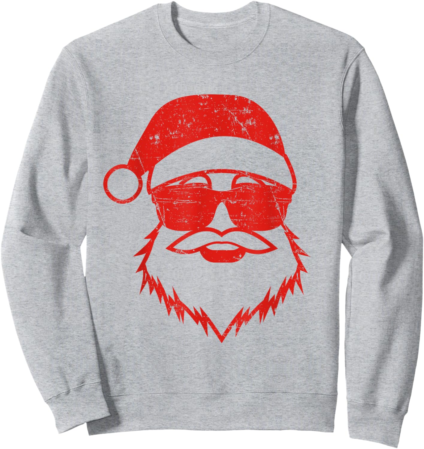 Santa Face Retro Sunglasses Christmas Xmas Men Women Kids Sweatshirt - Sweatshirt | Ash