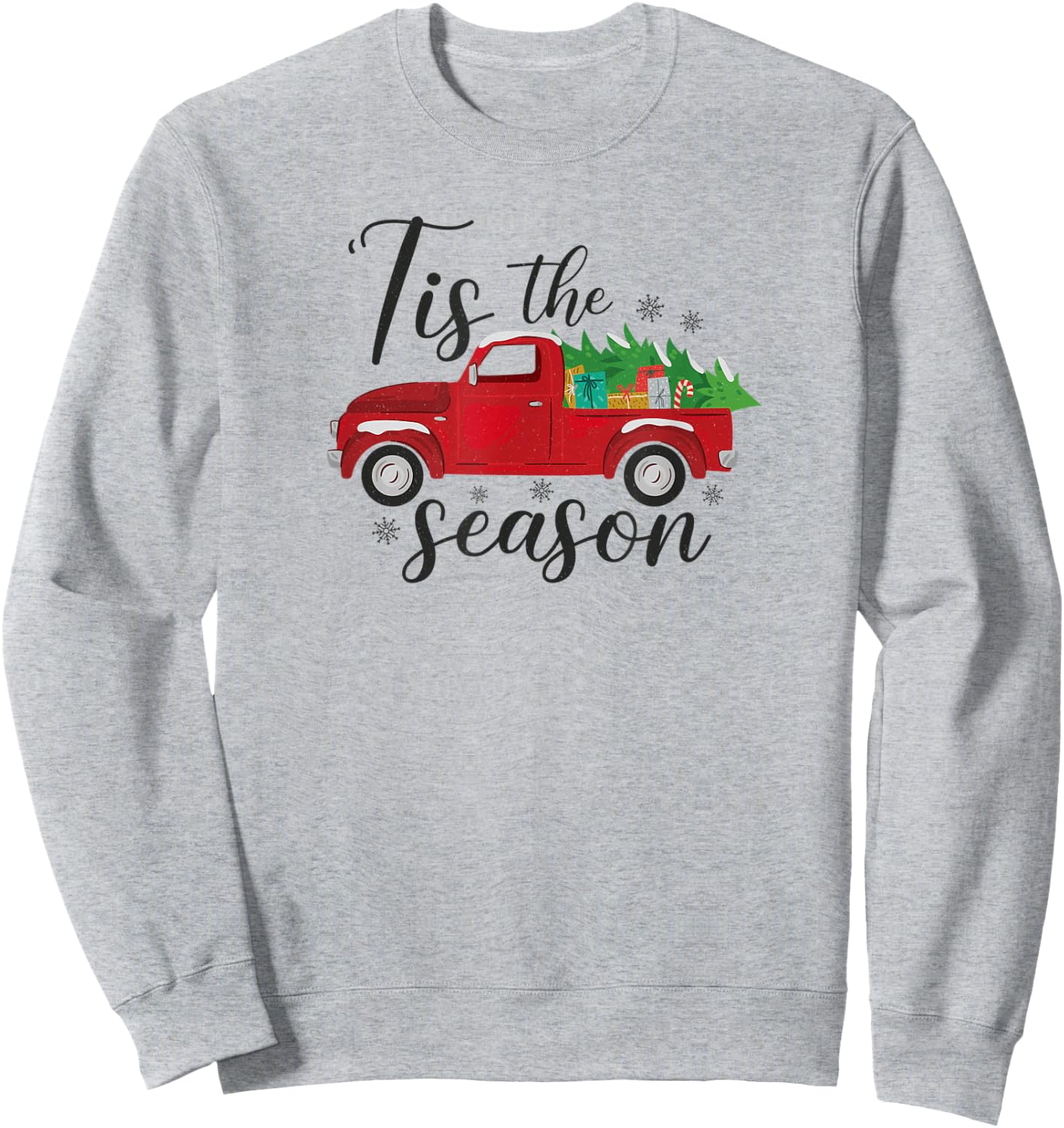 Tis The Season, Holiday Nostalgia Red Truck Sweatshirt - Sweatshirt | Ash