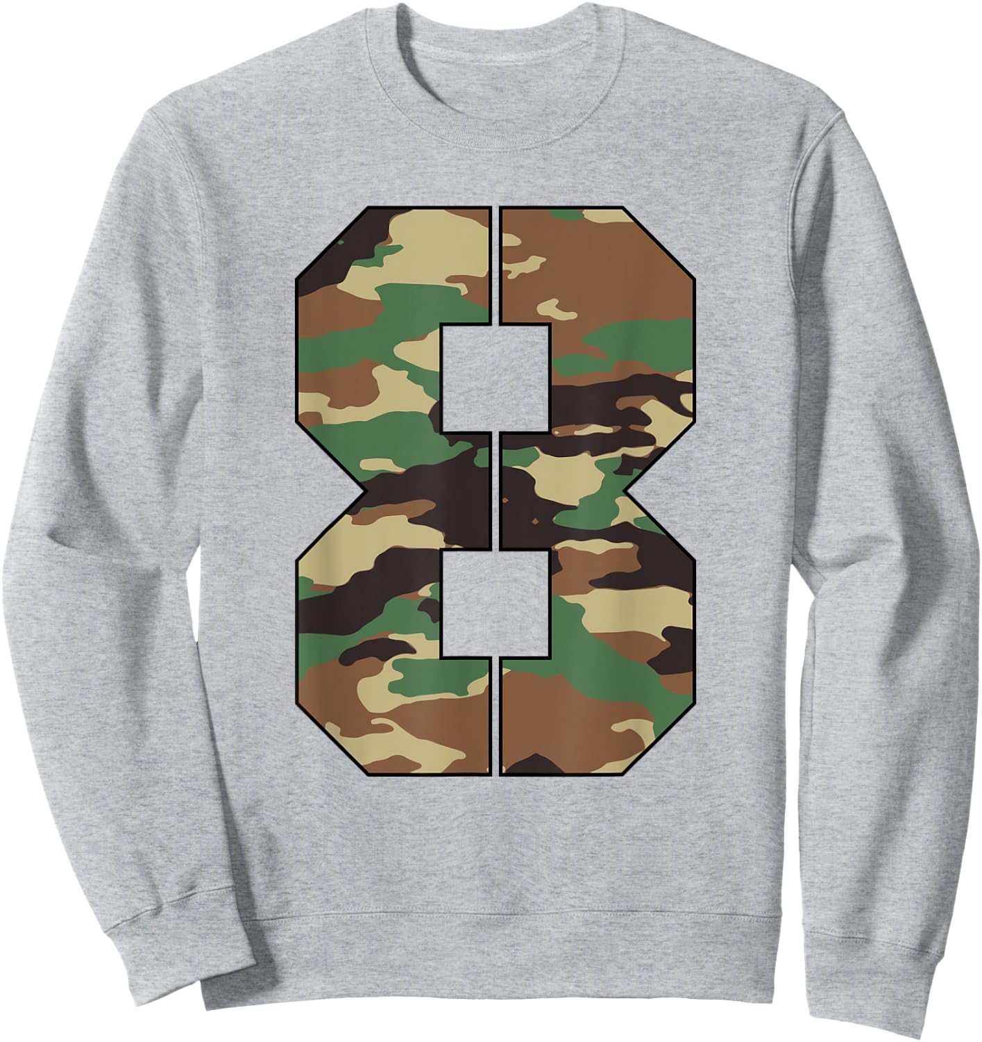 Military Theme 8th Birthday Kids 8 Year Old Boy Army Sweatshirt - Sweatshirt | Ash