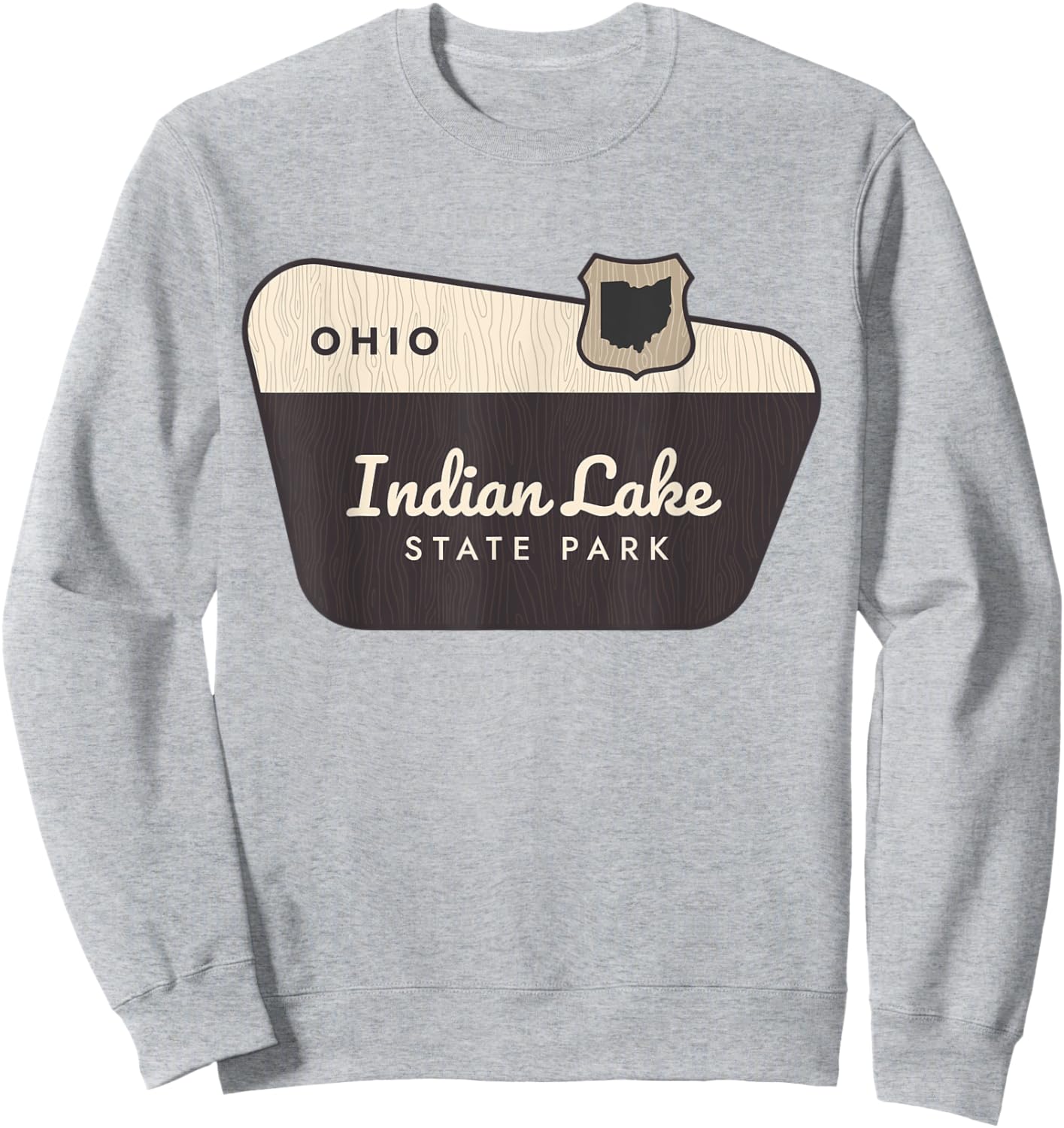 Indian Lake State Park Ohio Welcome Sign Vacation Sweatshirt - Sweatshirt | Ash