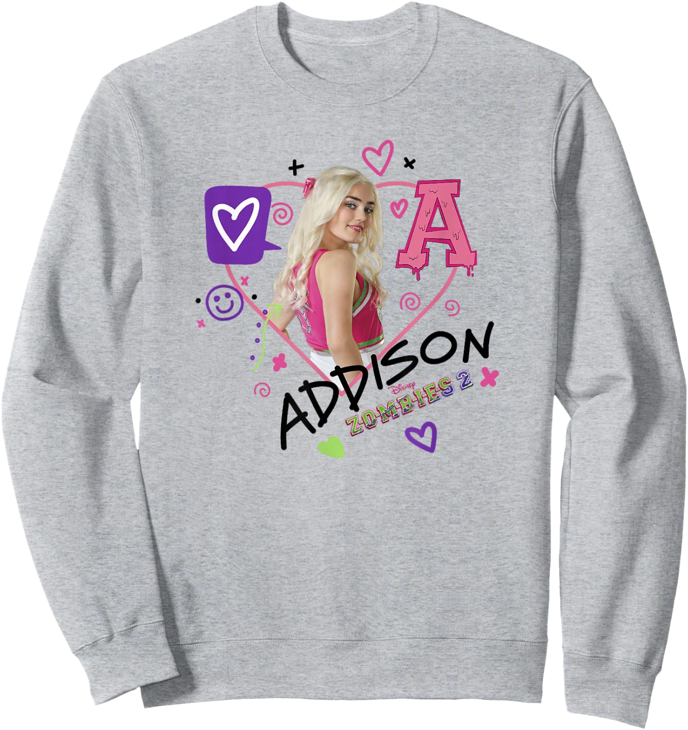 Disney Zombies Addison Doodled Portrait Sweatshirt - Sweatshirt | Ash