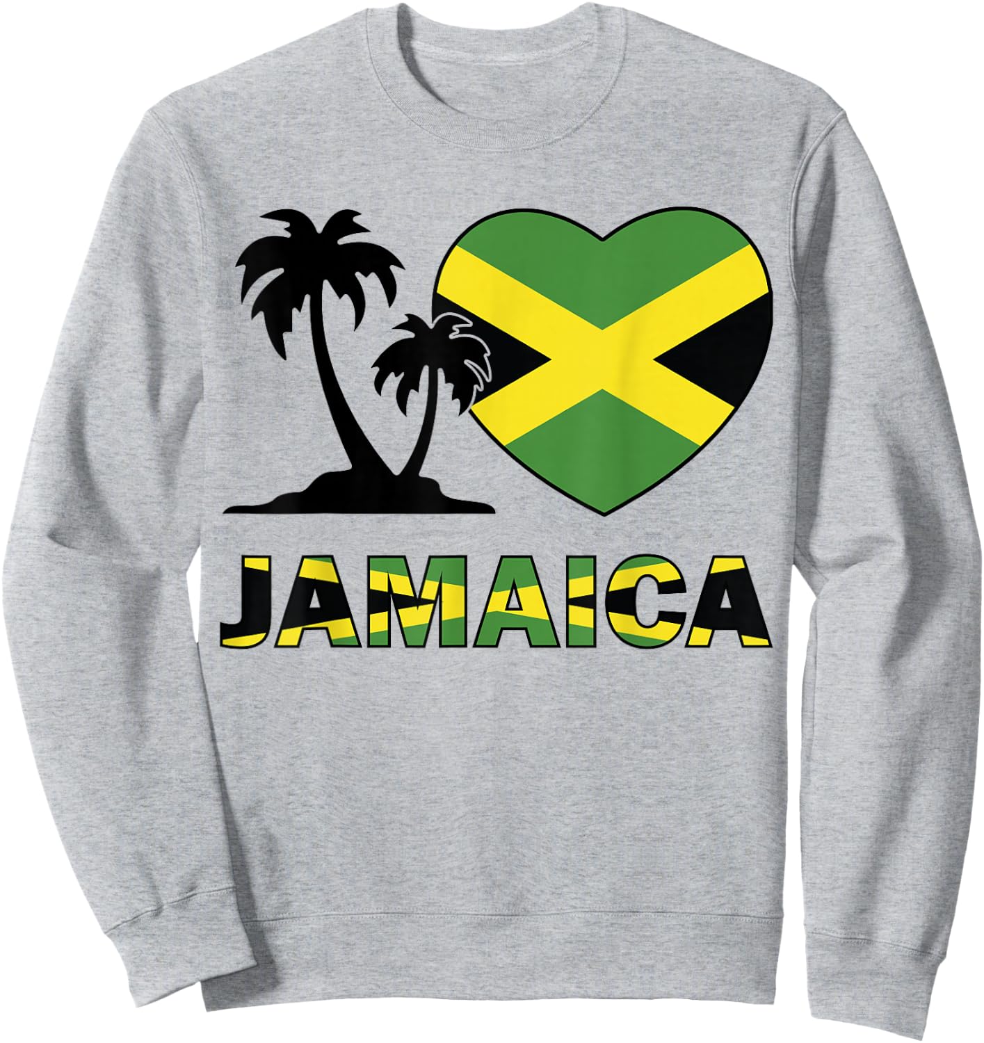 Jamaican Flag Heart Kids Jamaica independence day Boys Girls Sweatshirt - Sweatshirt | Ash