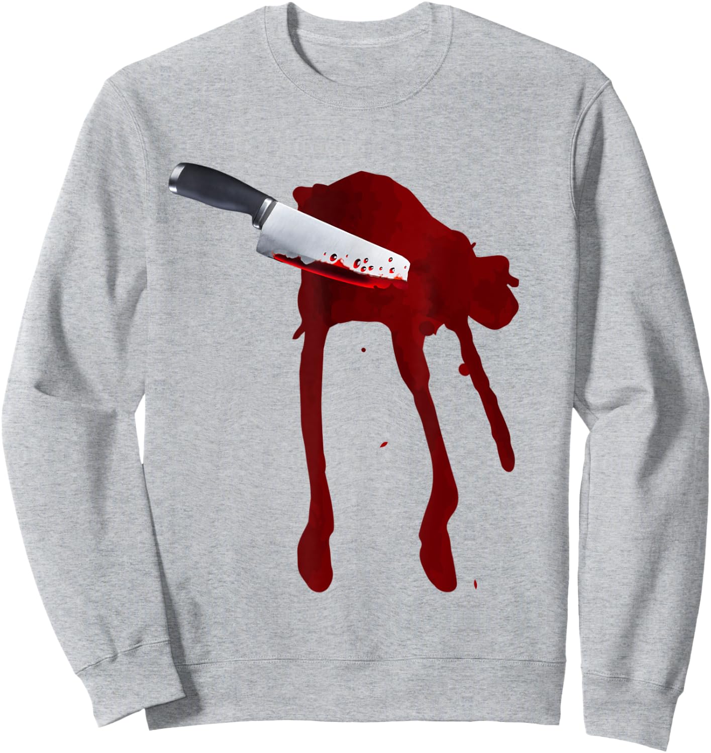 Last Minute Spooky Fake Blood Stab Wound Knife Stain Costume Sweatshirt - Sweatshirt | Ash