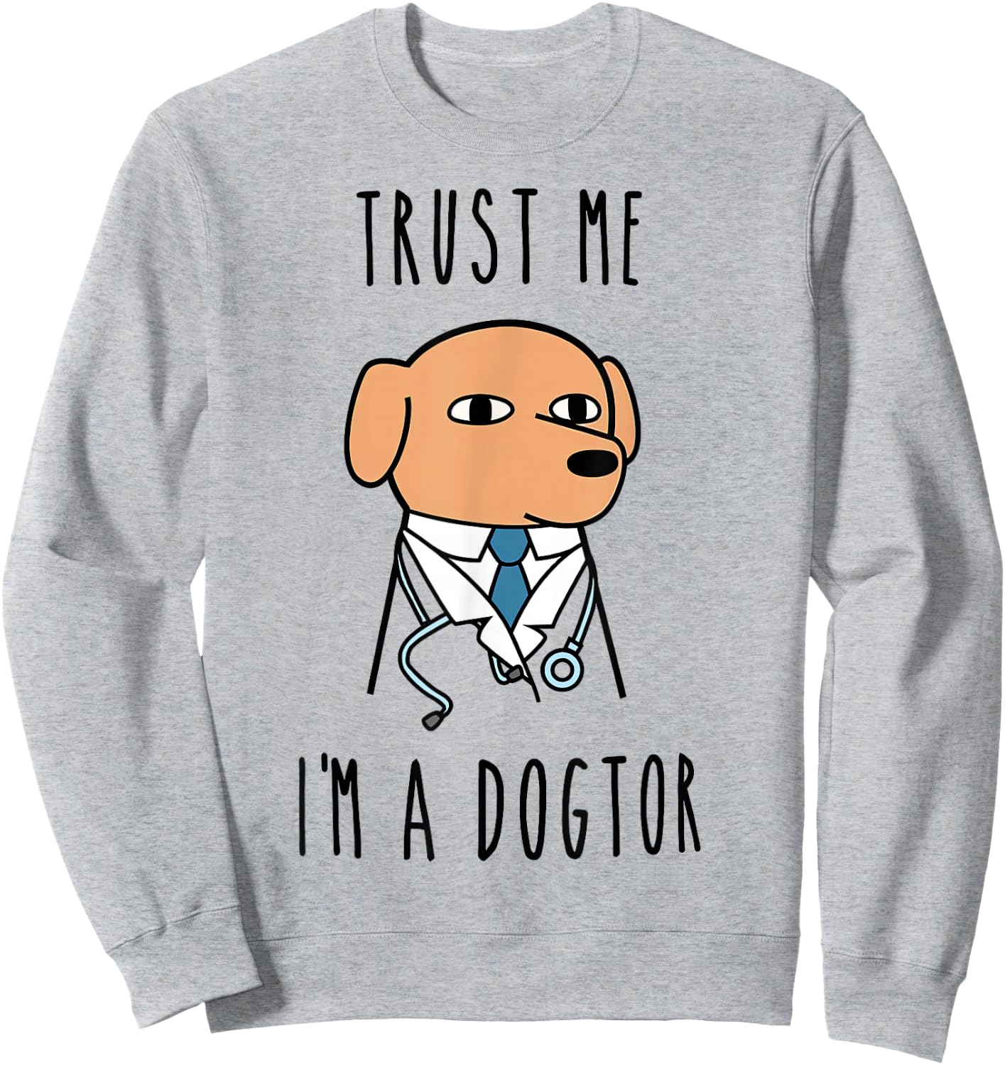 Yosef Trust Me! I'm a Dogtor Adults Grey Small Classic Fit Short Sleeve Sweatshirt - Sweatshirt | Ash