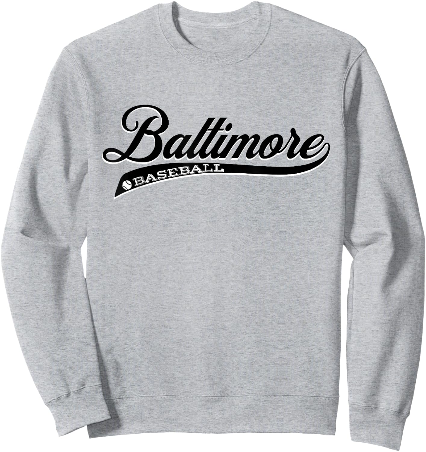 Vintage Retro Baltimore Baseball Classic Sweatshirt - Sweatshirt | Ash