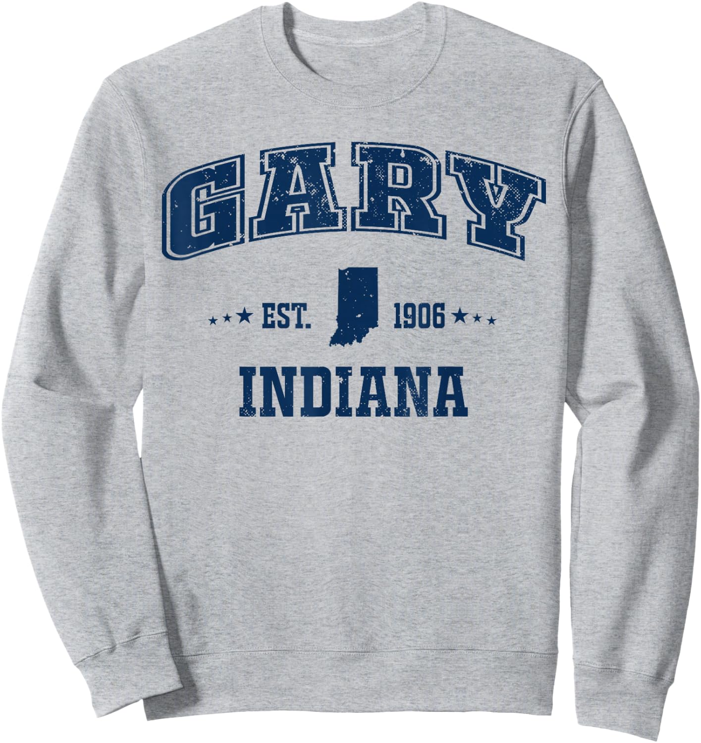 Gary Indiana IN Vintage Sports Navy Athletic Sweatshirt - Sweatshirt | Ash