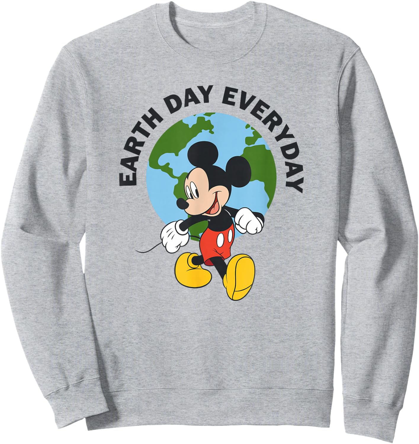 Disney Mickey And Friends Earth Day Every Day Globe Portrait Sweatshirt - Sweatshirt | Ash