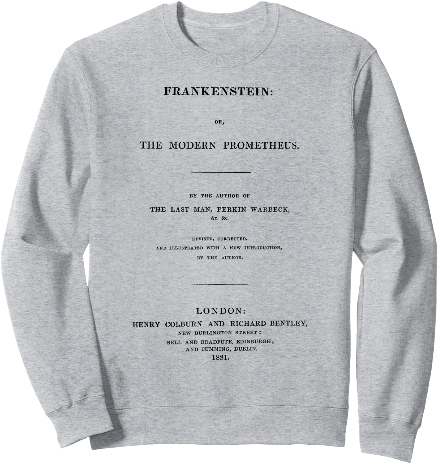 Frankenstein Mary Shelley Title Page Sweatshirt - Sweatshirt | Ash