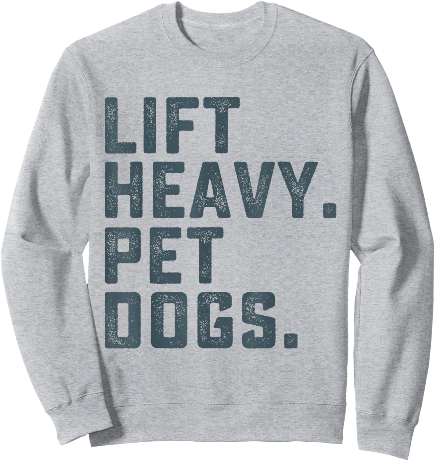 Lift Heavy Pet Dogs Funny Workout Fitness Gym Weightlifting Sweatshirt - Sweatshirt | Ash