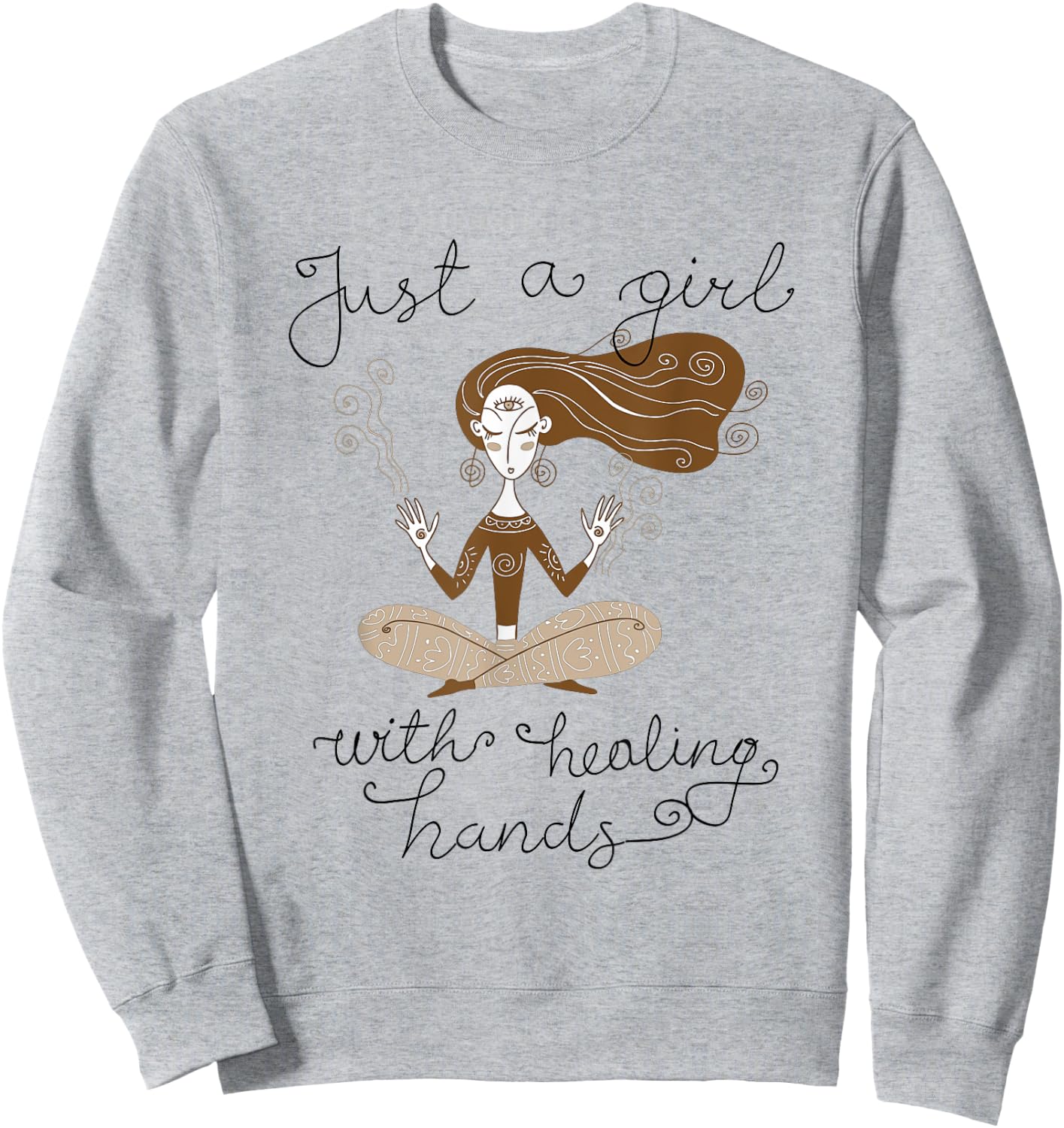 A Girl With Healing Hands Reiki Master Reiki Therapist Sweatshirt - Sweatshirt | Ash