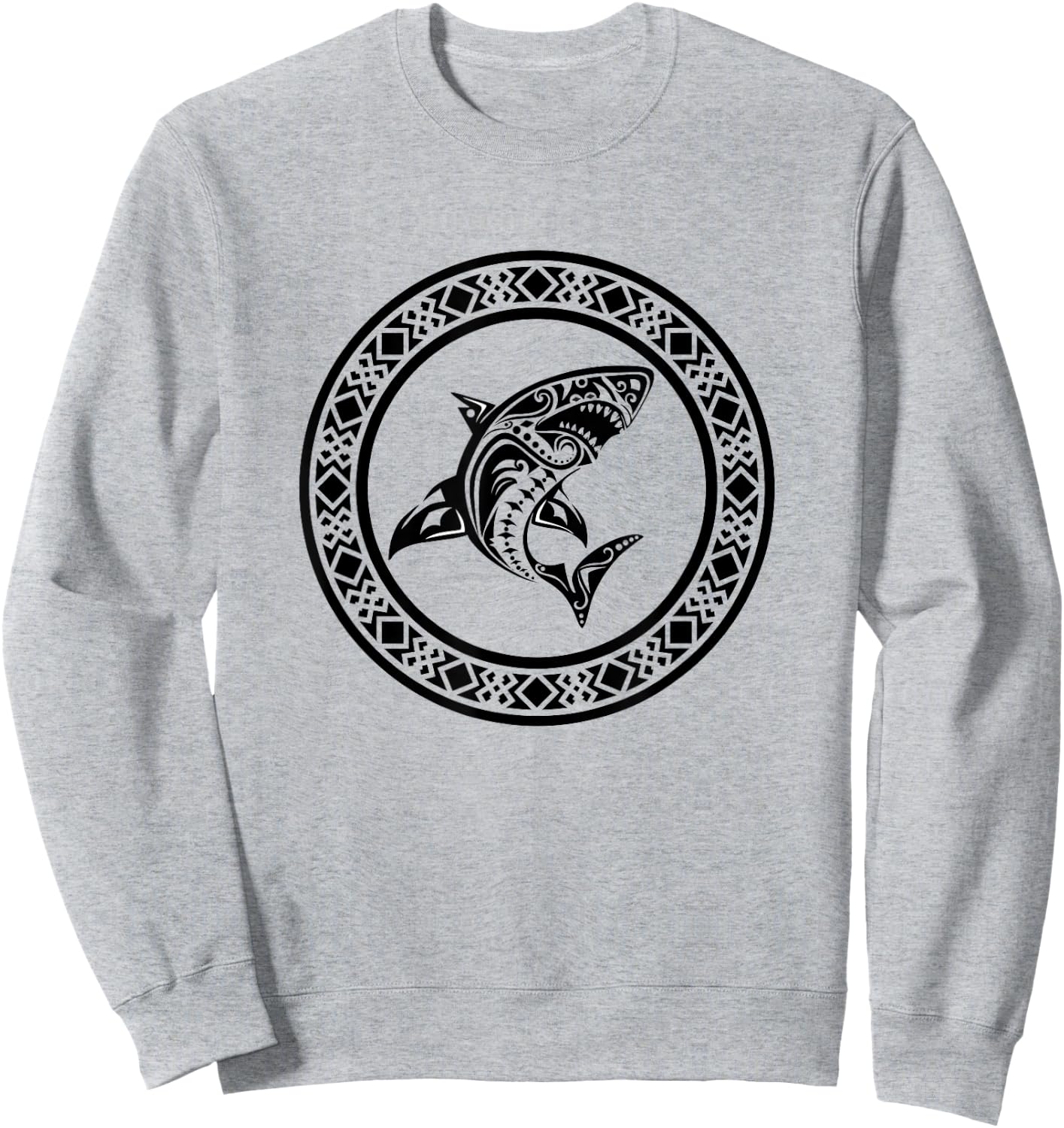 Shark Vintage Retro Tribal Throwback Vacation Sweatshirt - Sweatshirt | Ash