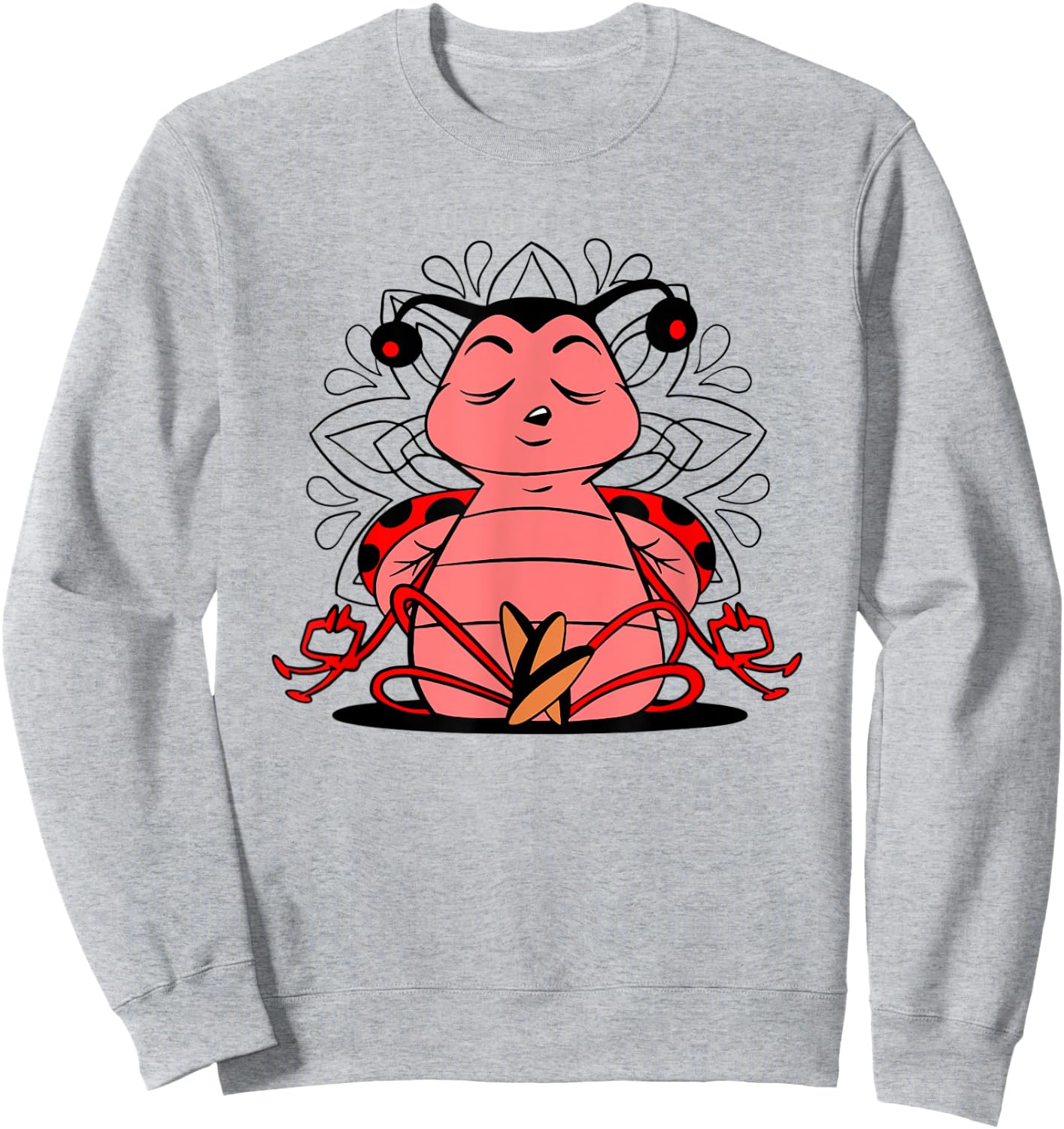 Meditating Ladybug doing yoga for meditation and mindfulness Sweatshirt - Sweatshirt | Ash