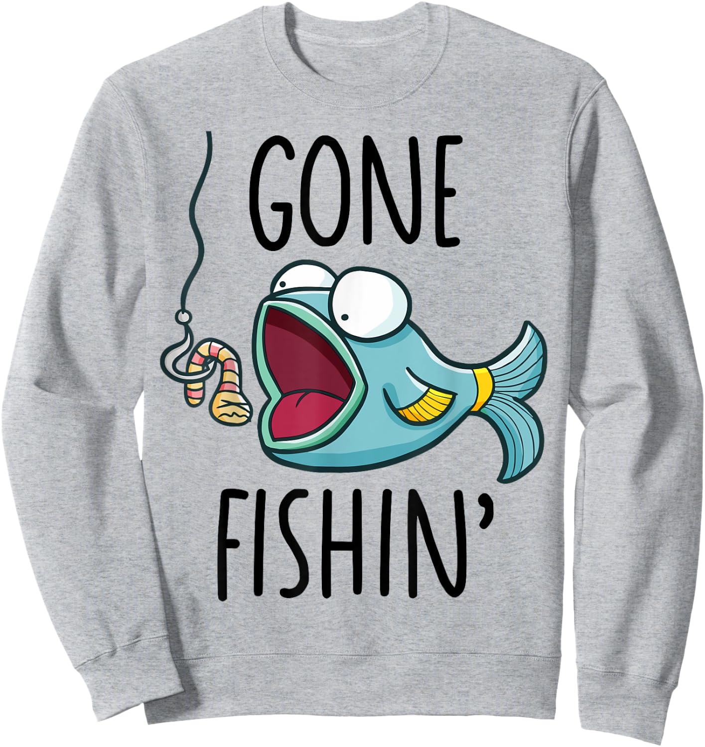 Gone Fishing-Shirt Kids Toddler Boys Girls Funny Fishing Sweatshirt - Sweatshirt | Ash