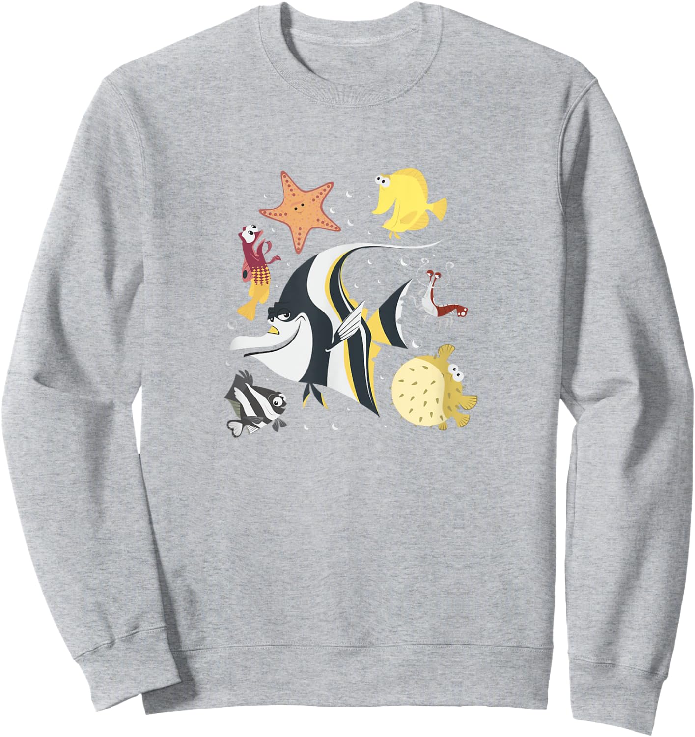 Disney Pixar Finding Nemo Fish Tank Gang Group Shot Logo Sweatshirt - Sweatshirt | Ash