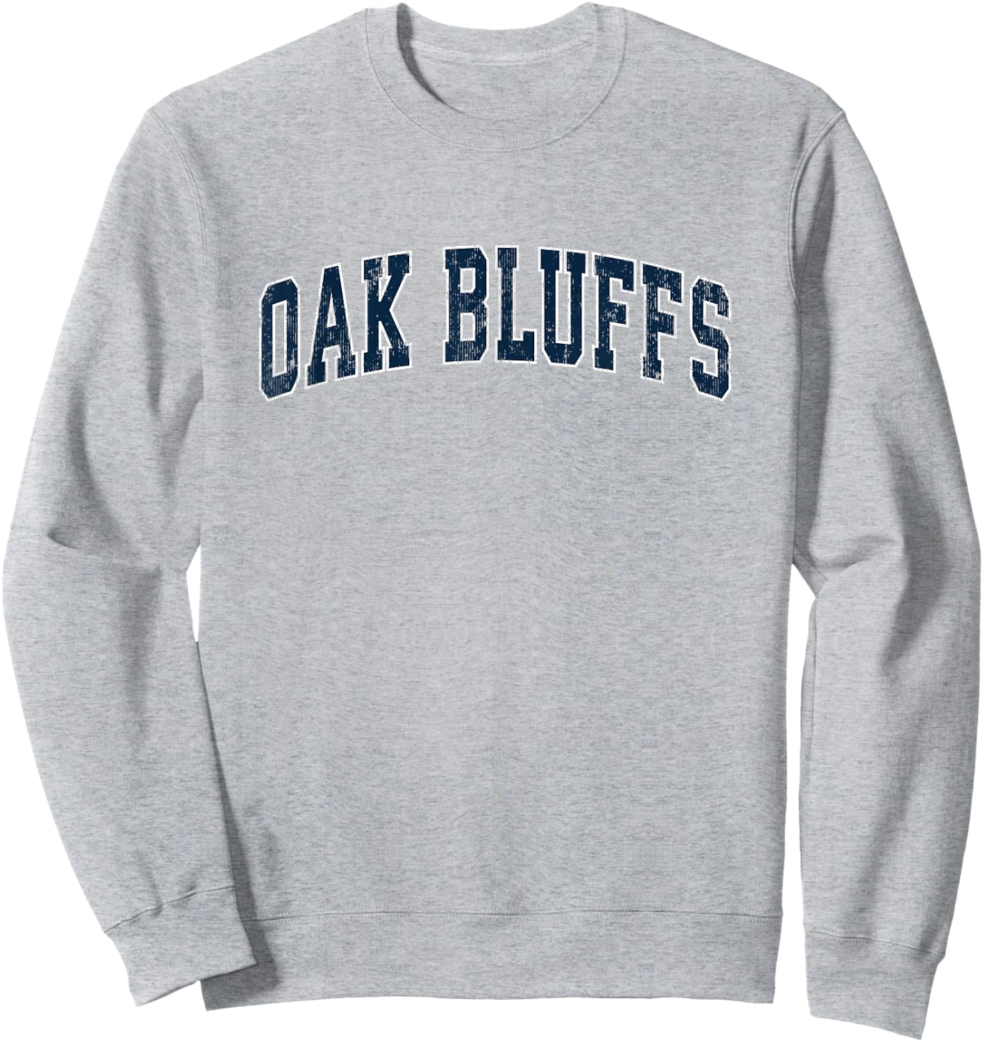 Oak Bluffs Massachusetts MA Vintage Sports Design Navy Desig Sweatshirt - Sweatshirt | Ash