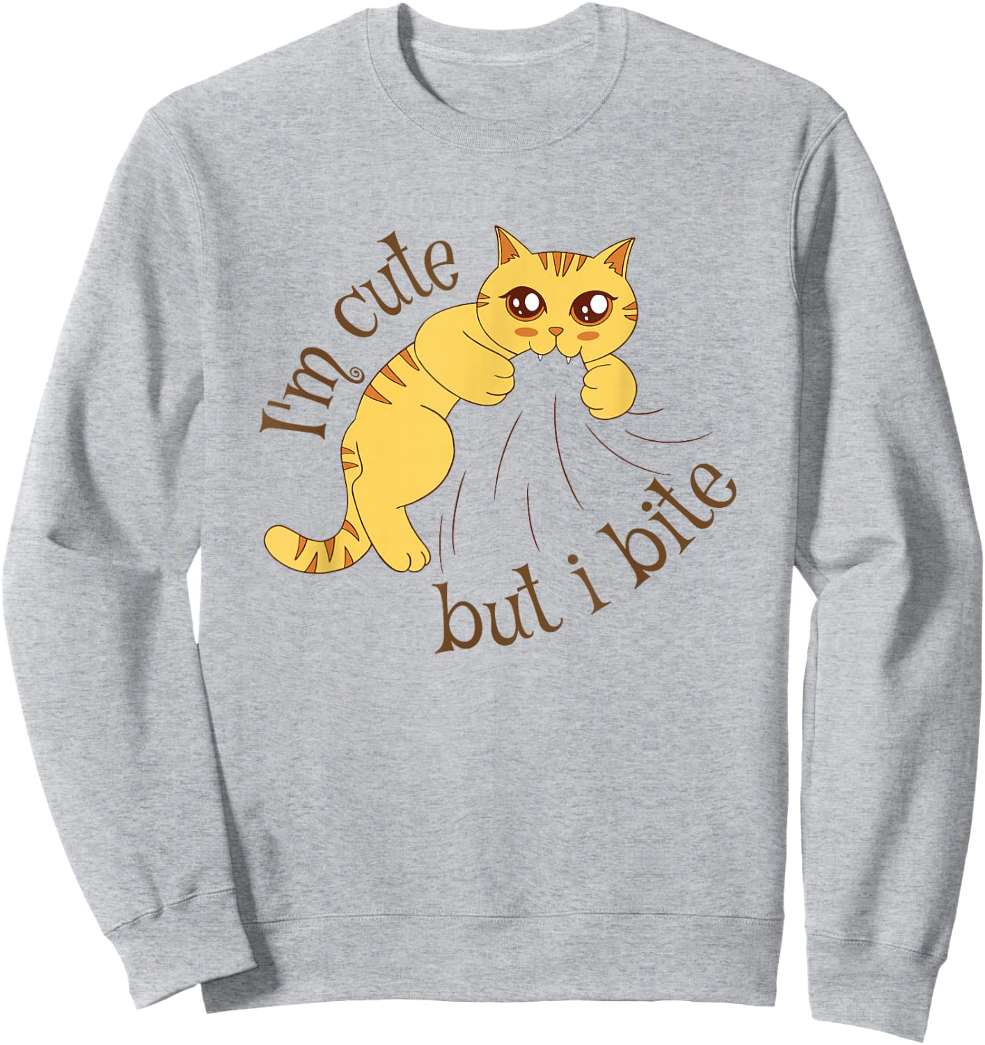 I'm Cute But I Bite Funny Cat Sweatshirt - Sweatshirt | Ash