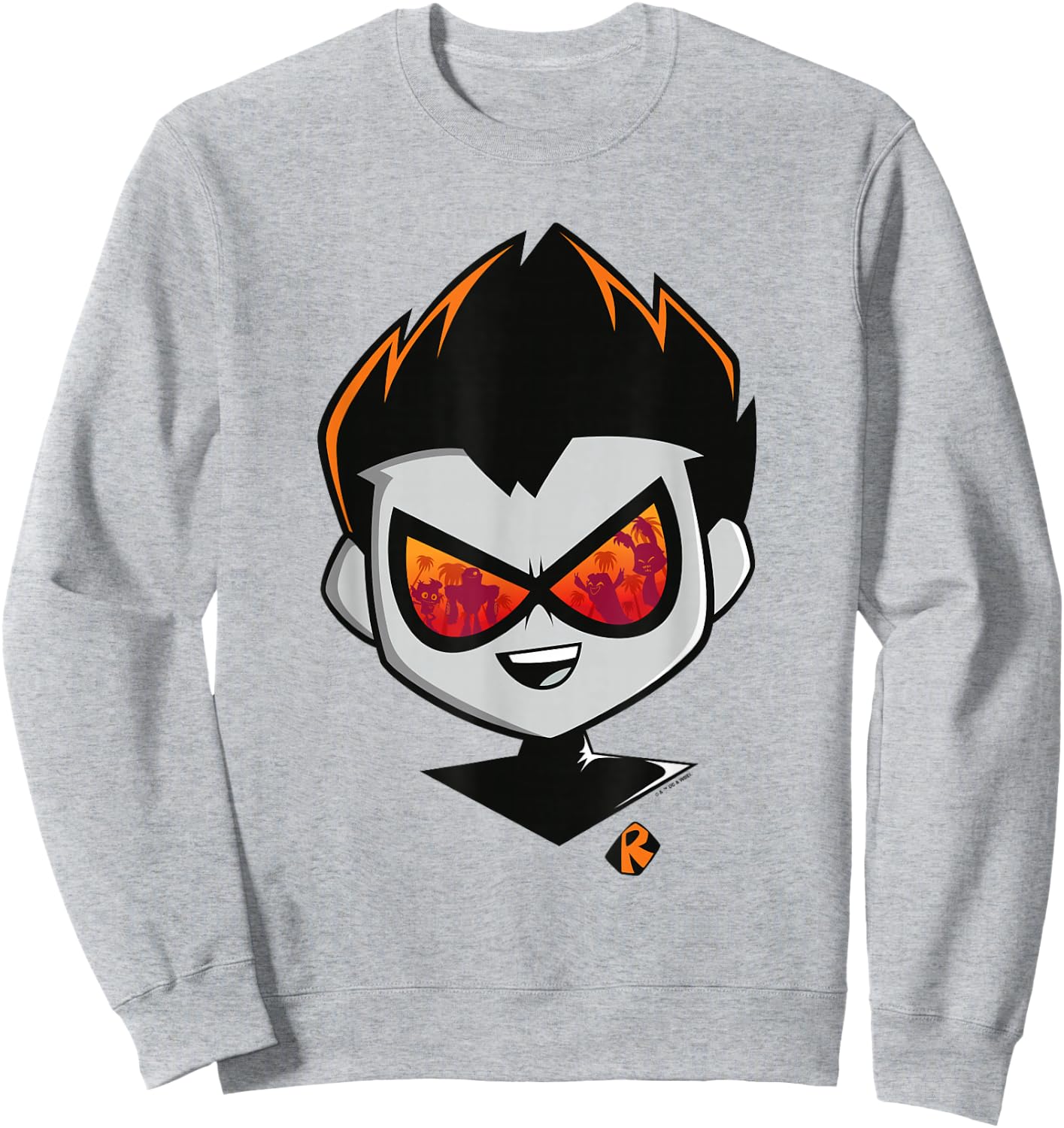 Teen Titans Go! To The Movies Retro Robin Hollywood Big Face Sweatshirt - Sweatshirt | Ash