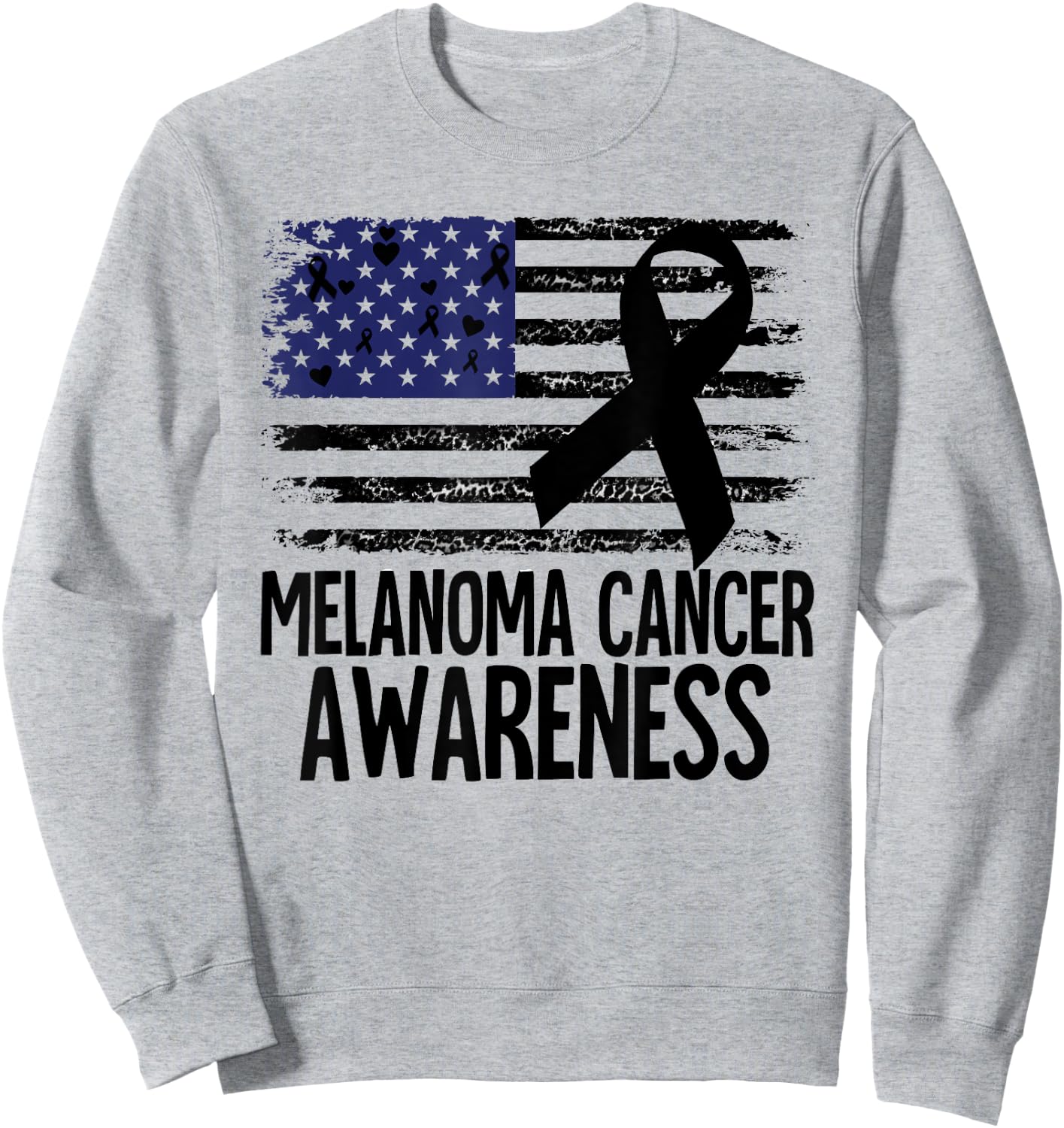 Melanoma Cancer Awareness Sweatshirt - Sweatshirt | Ash