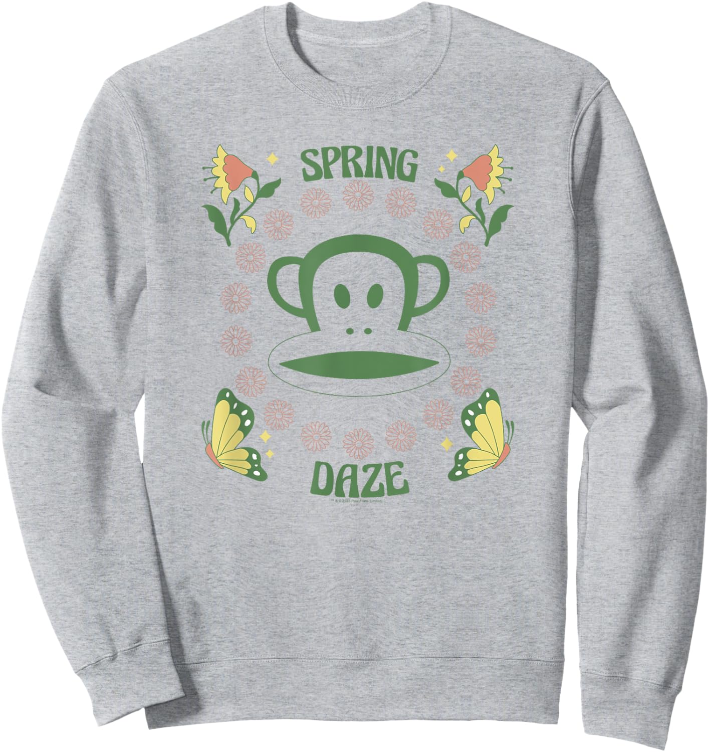 Paul Frank Spring Daze Distressed Butterfly Julius Portrait Sweatshirt - Sweatshirt | Ash