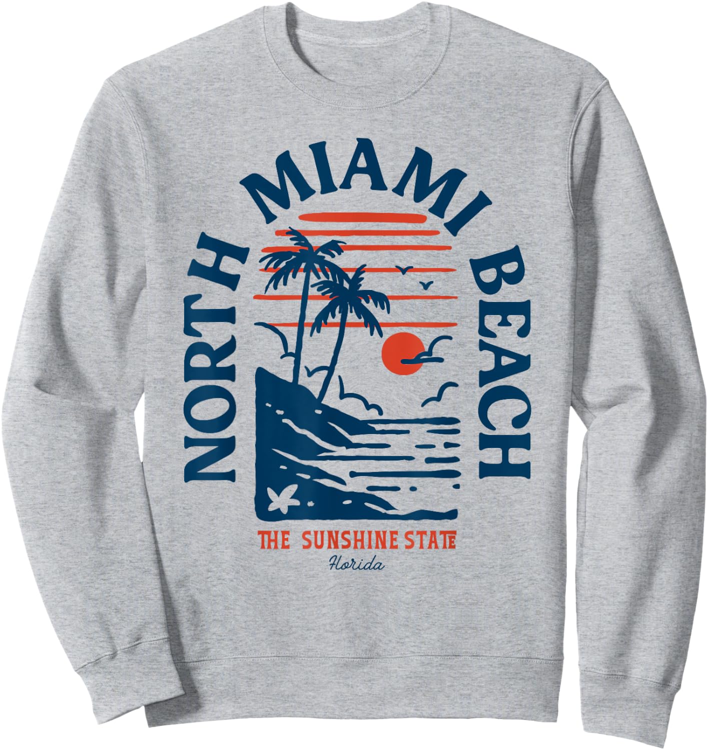 North Miami Beach Florida Beach Surf Vintage Blue Sweatshirt - Sweatshirt | Ash
