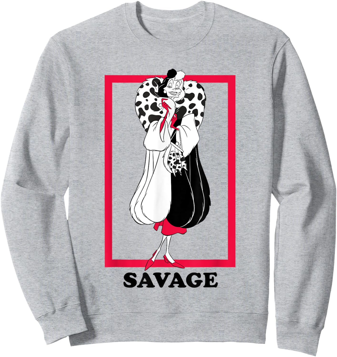 Disney 101 Dalmatians Savage Cruella De Vil Sassy Portrait Sweatshirt - Sweatshirt | Ash
