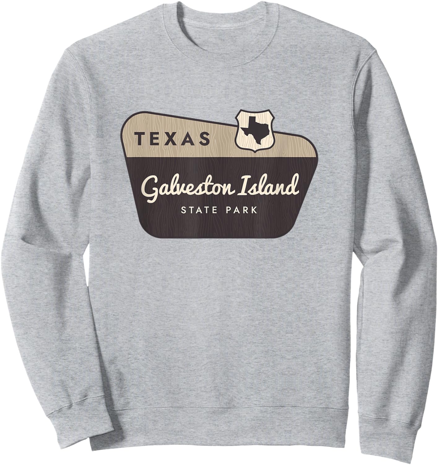 Galveston Island State Park Texas TX Welcome Sign Vacation Sweatshirt - Sweatshirt | Ash