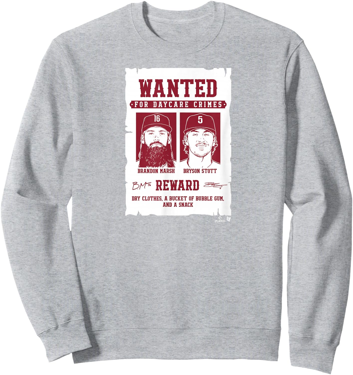 Bryson Stott & Brandon Marsh - Daycare Crimes - Philadelphia Sweatshirt - Sweatshirt | Ash
