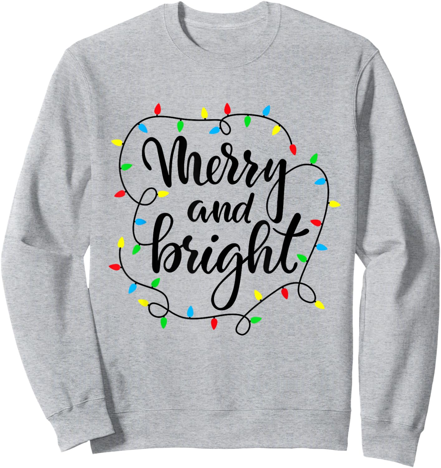 Merry and bright christmas family pajamas matching men women Sweatshirt - Sweatshirt | Ash