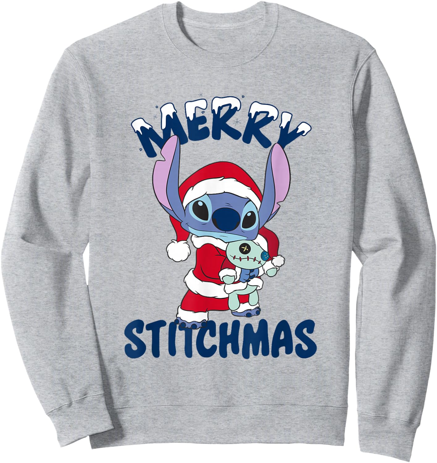 Disney Lilo & Stitch Christmas Merry Stitchmas Portrait Sweatshirt - Sweatshirt | Ash