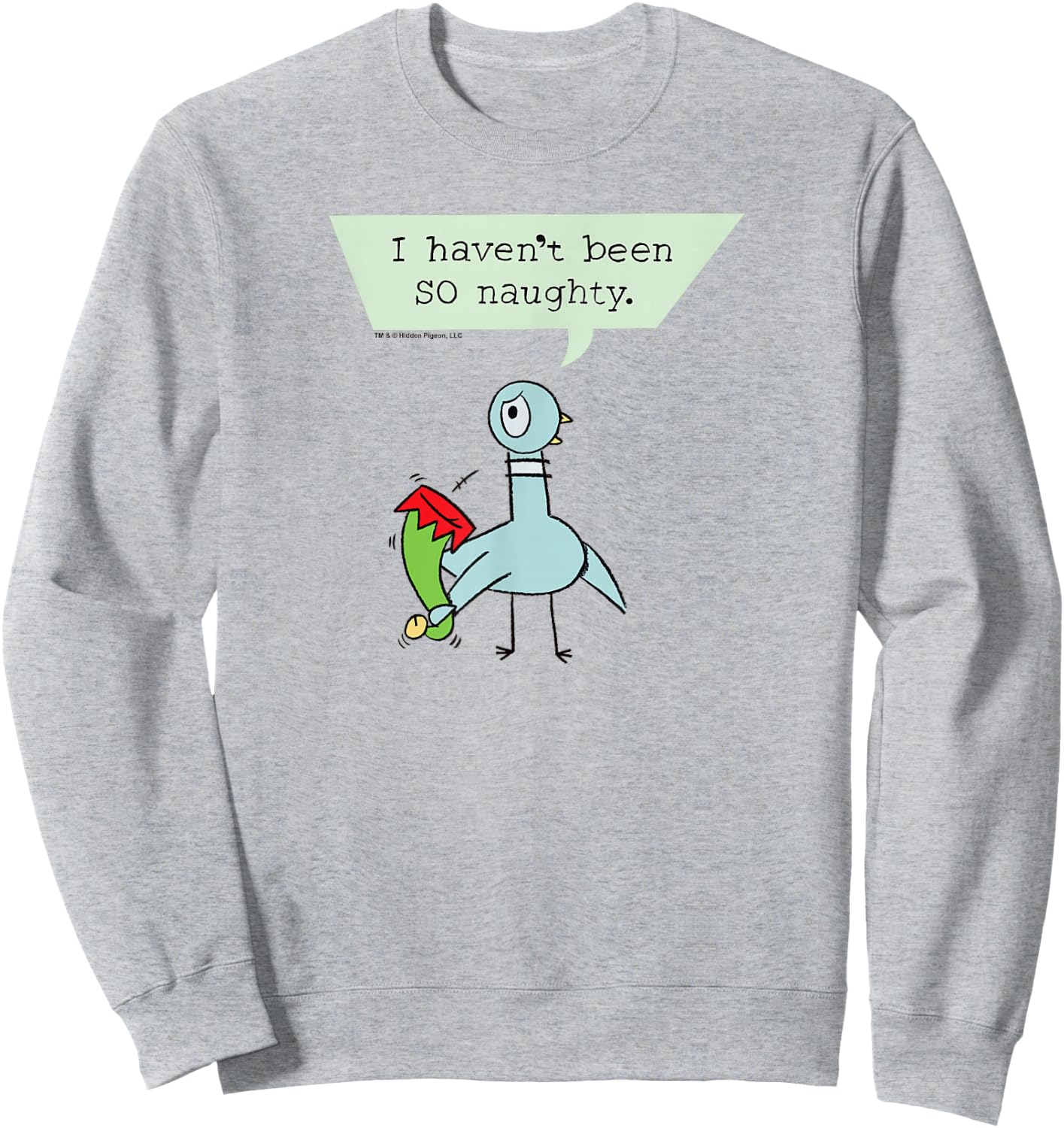 The Pigeon Naughty Christmas Pigeon Sweatshirt - Sweatshirt | Ash
