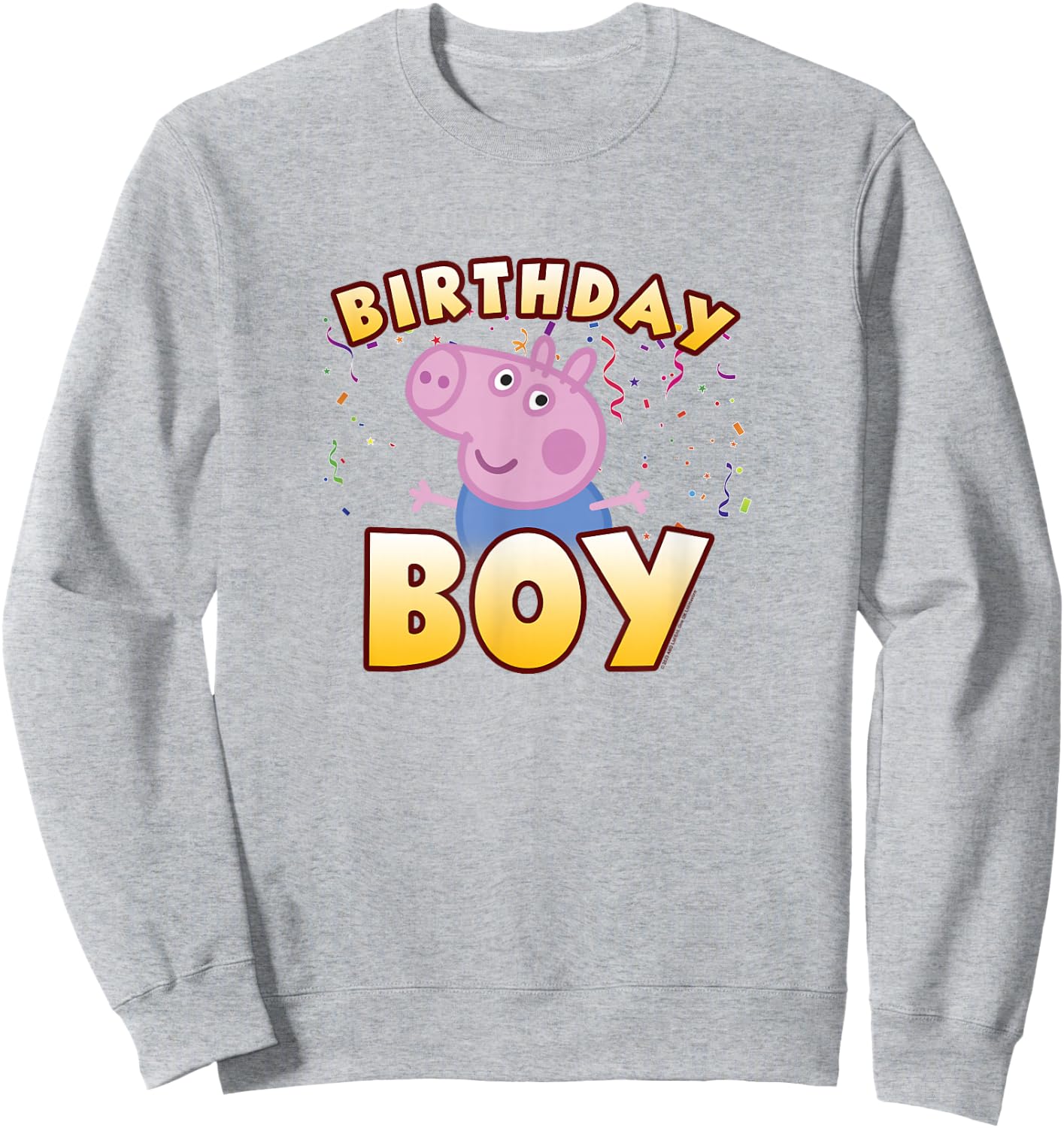Peppa Pig George Birthday Boy Holiday Confetti Logo Sweatshirt - Sweatshirt | Ash