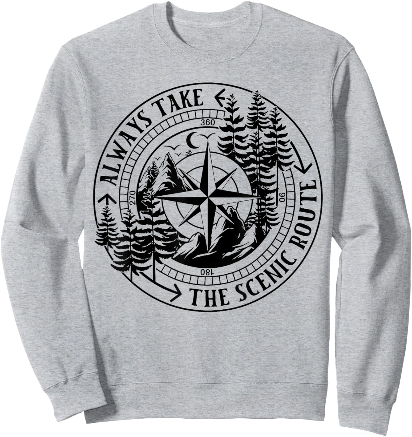 Always Take The Scenic Route Sweatshirt - Sweatshirt | Ash