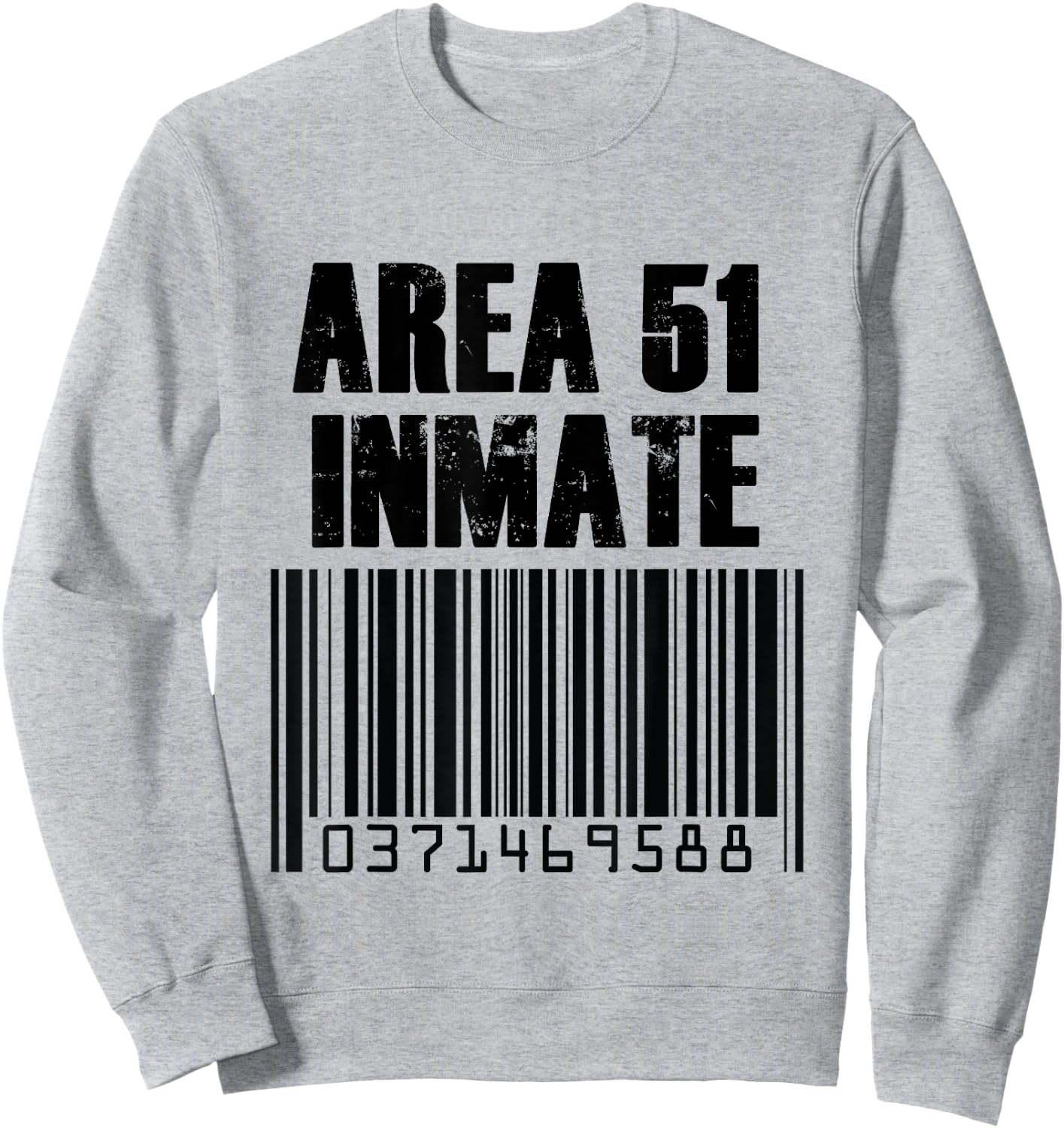 Area 51 Inmate Barcode Alien Green Costume Sweatshirt - Sweatshirt | Ash