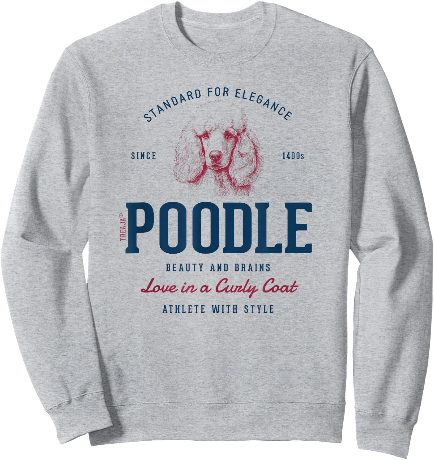 Retro Styled Vintage Poodle Sweatshirt - Sweatshirt | Ash