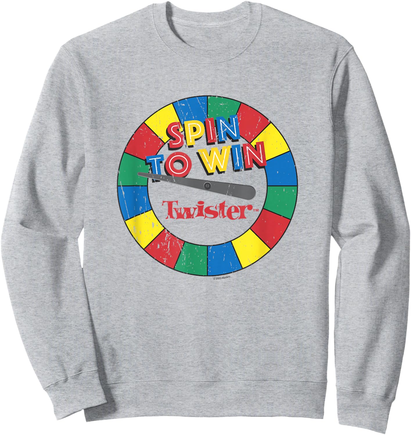 Twister Vintage Retro Distressed Spin To Win Game Logo Sweatshirt - Sweatshirt | Ash
