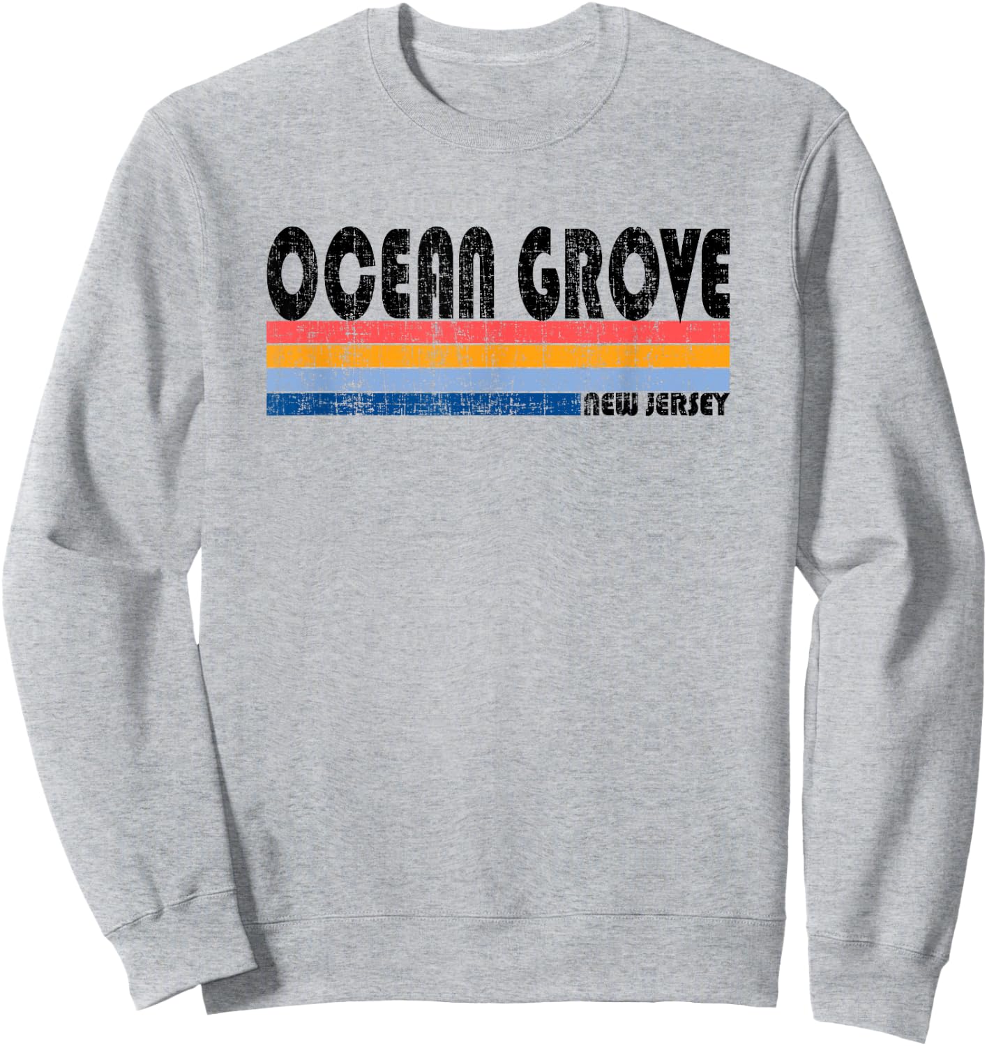 Vintage 70s 80s Style Ocean Grove, NJ Sweatshirt - Sweatshirt | Ash