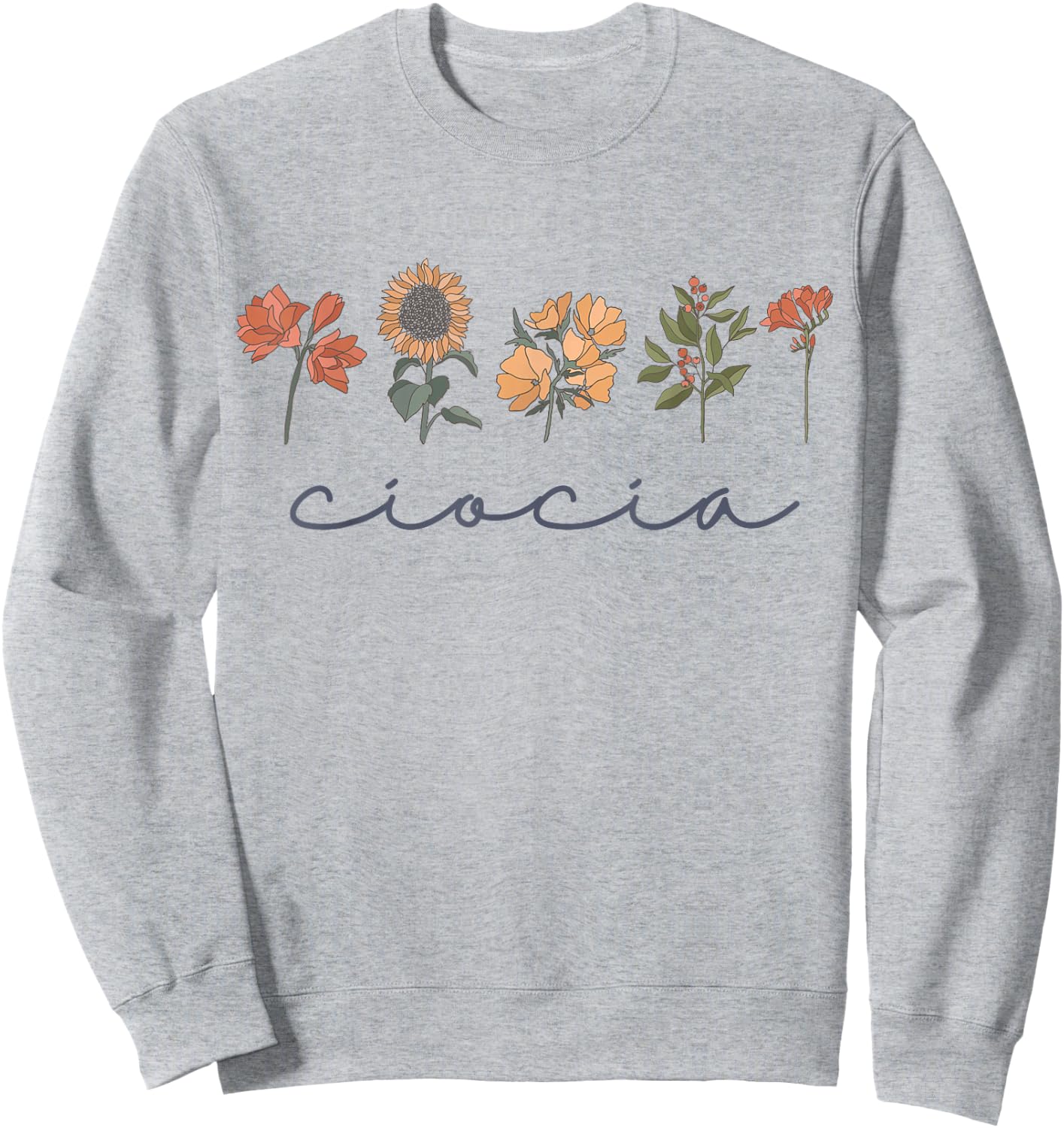 Ciocia Polish Aunt Cute Great Aunt Boho Wildflowers Poland Sweatshirt - Sweatshirt | Ash