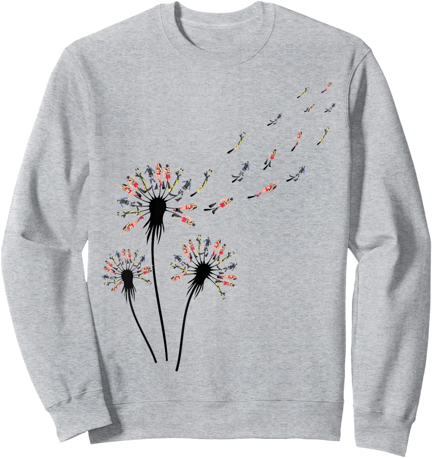 Dandelion Diving Shirt for Scuba Diver | Scuba Diving Sweatshirt - Sweatshirt | Ash
