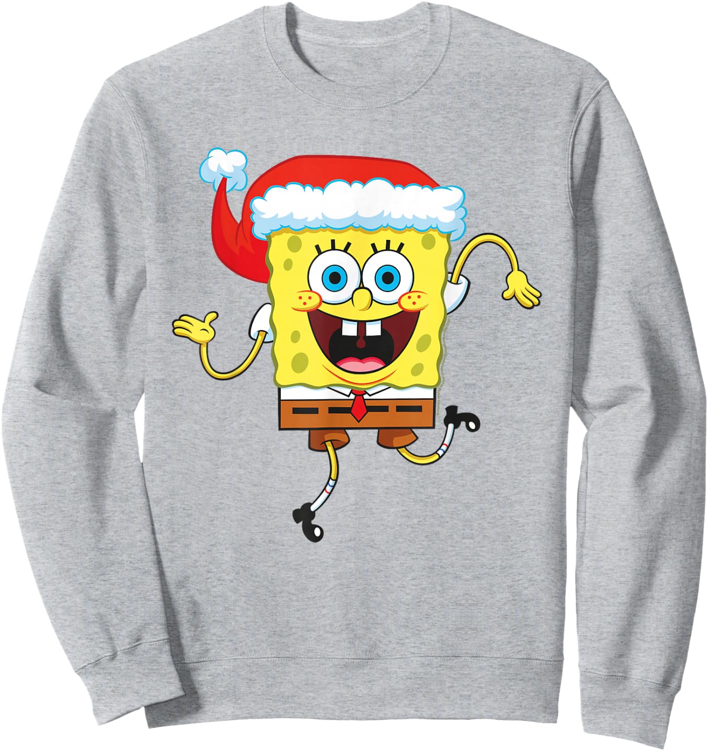 SpongeBob SquarePants Christmas Santa Hat Sweatshirt - Sweatshirt | Ash