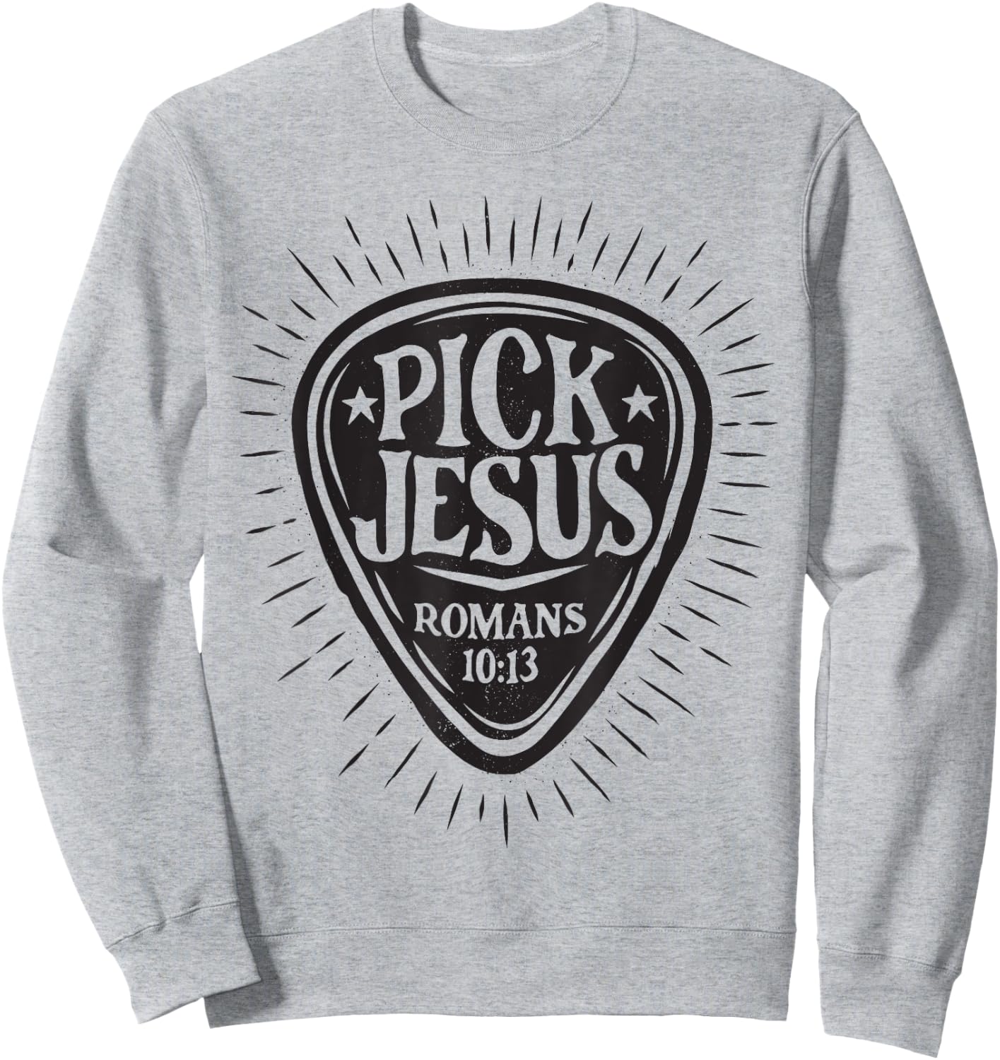 Guitar Pick Jesus Christian Music Guitarist Pastor Retro Sweatshirt - Sweatshirt | Ash