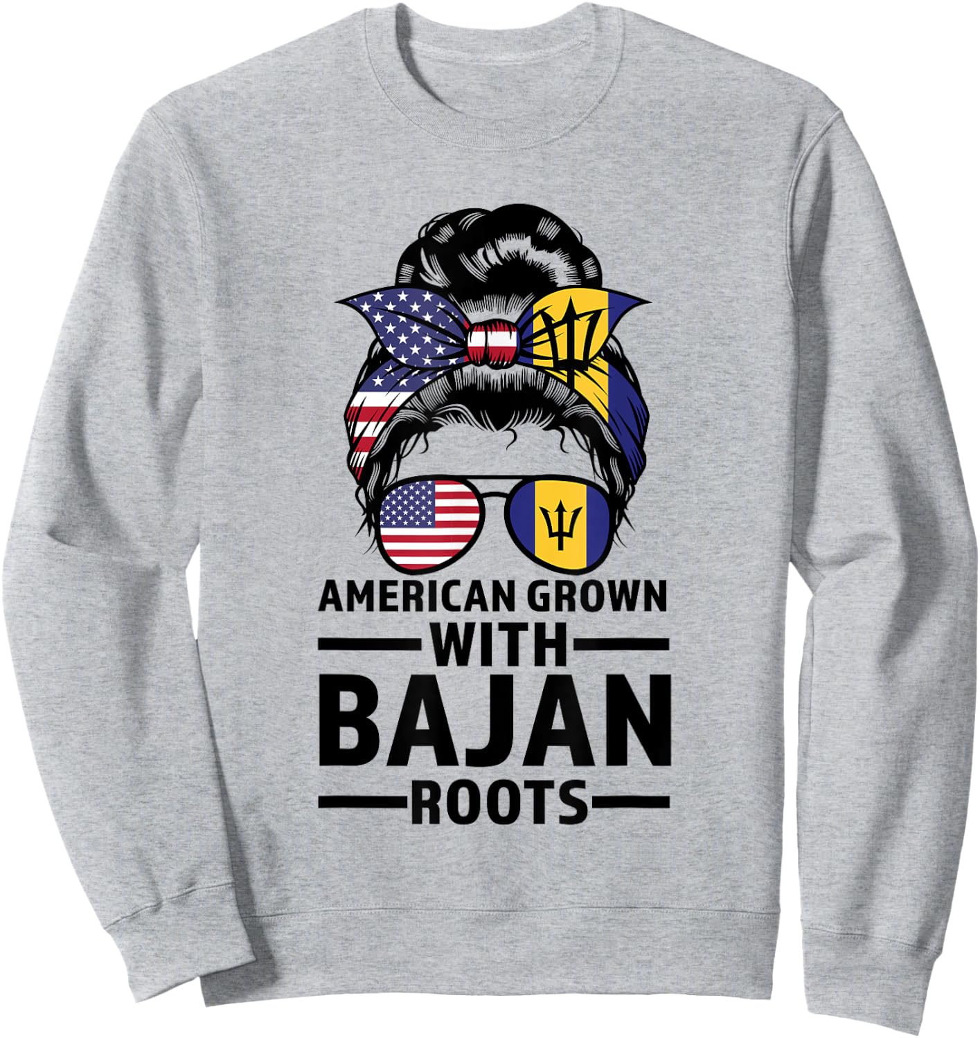 american grown with Bajan roots Bajan Sweatshirt - Sweatshirt | Ash