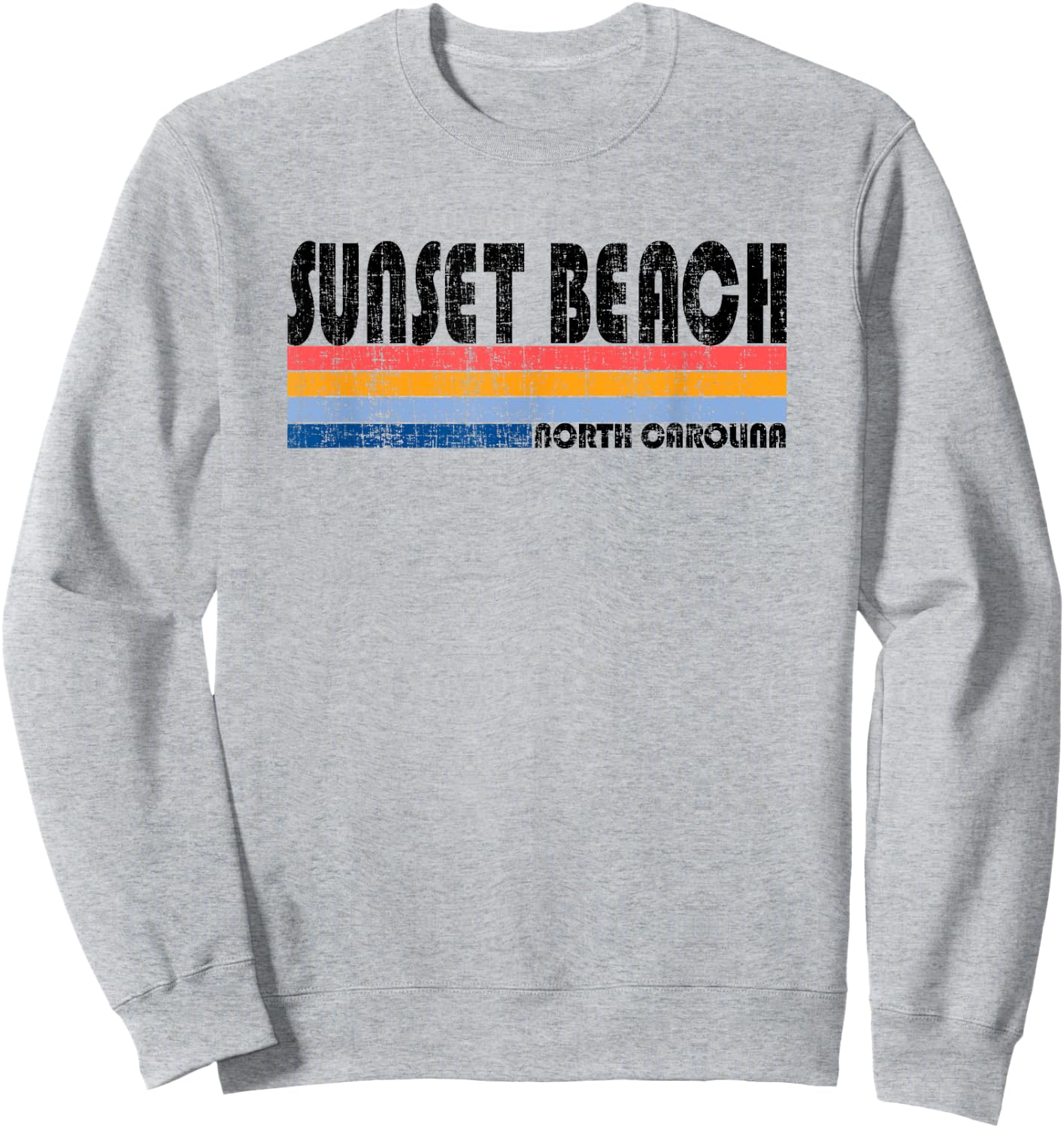 Vintage 70s 80s Style Sunset Beach, NC Women Sweatshirt - Sweatshirt | Ash