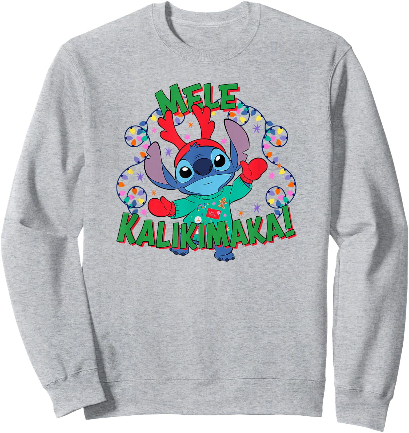Disney Lilo & Stitch Christmas Mele Kalikimaka! Sweatshirt - Sweatshirt | Ash