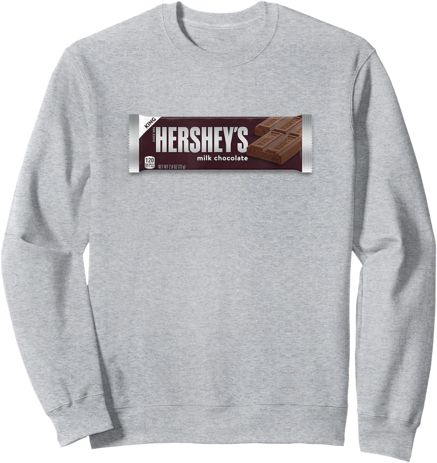 Hershey's King Milk Chocolate Bar Tasty Logo Sweatshirt - Sweatshirt | Ash
