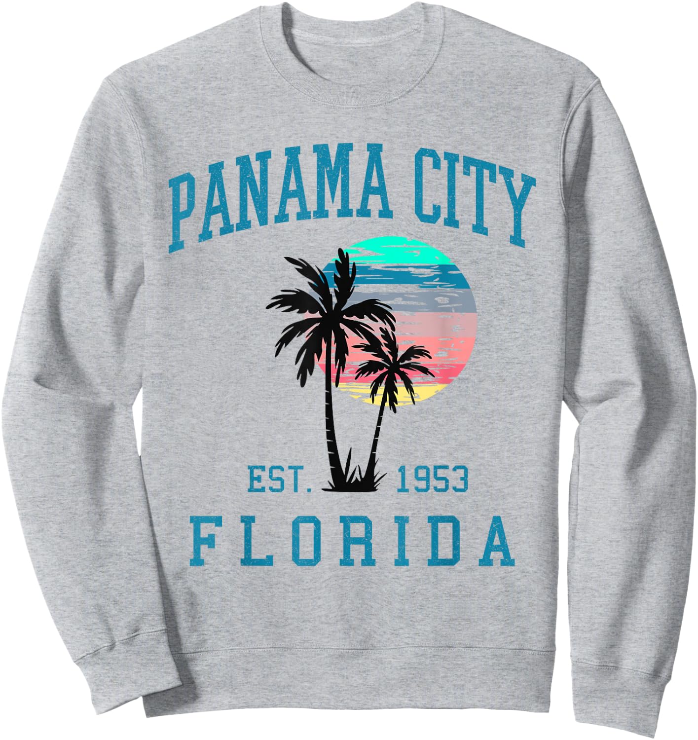 Panama City Florida Spring Vacations Beach Palm Trees Summer Sweatshirt - Sweatshirt | Ash
